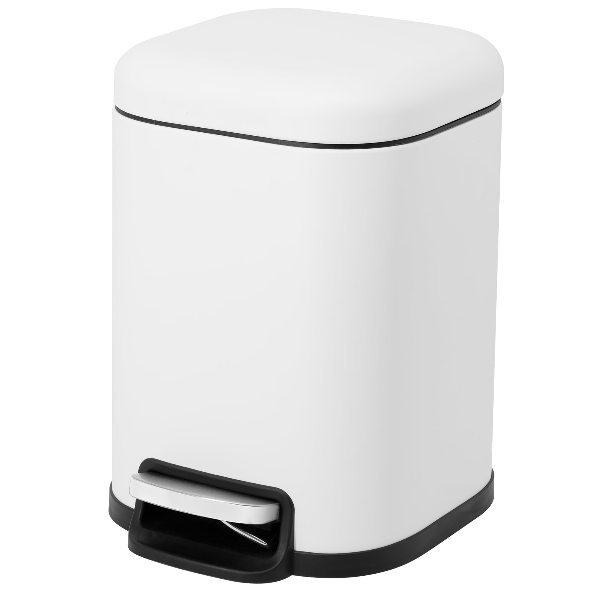 ACENTO WB425MWT Matte White Metal Wastebasket