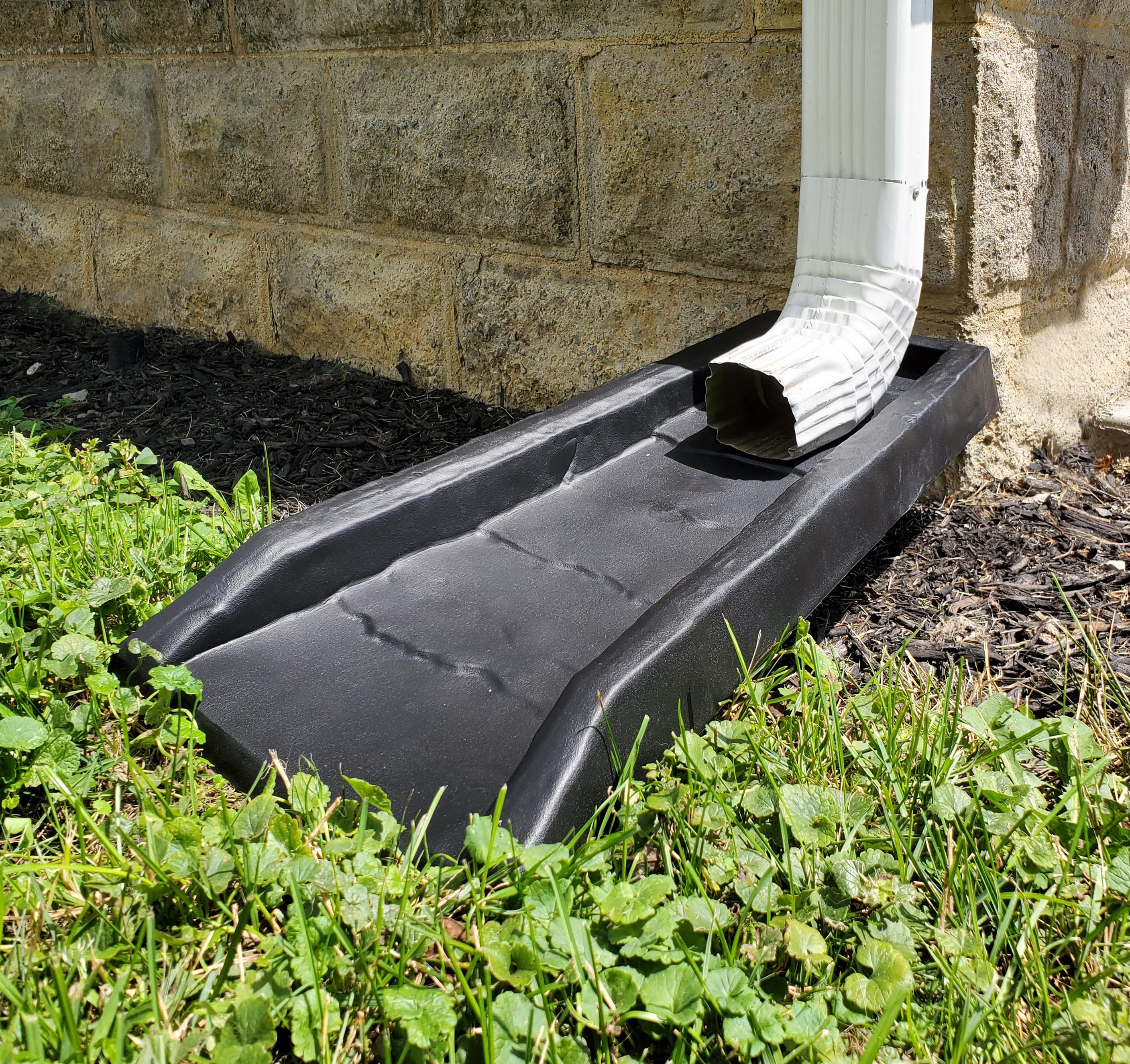 Rubberific Rubber 21.5-in Black Splash Block in the Downspouts & Components  department at