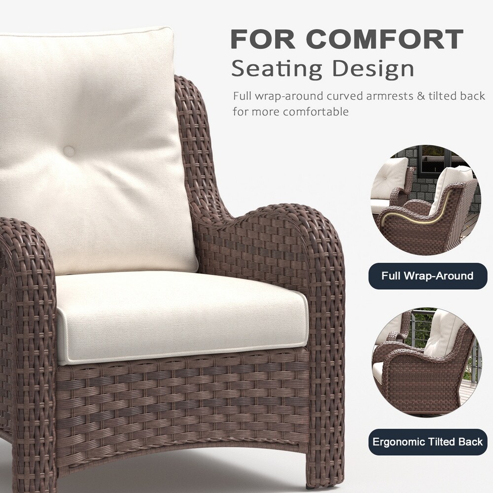 LayinSun BYT6003B-BRBEIGE-3P Patio-Conversation-Sets - View #5