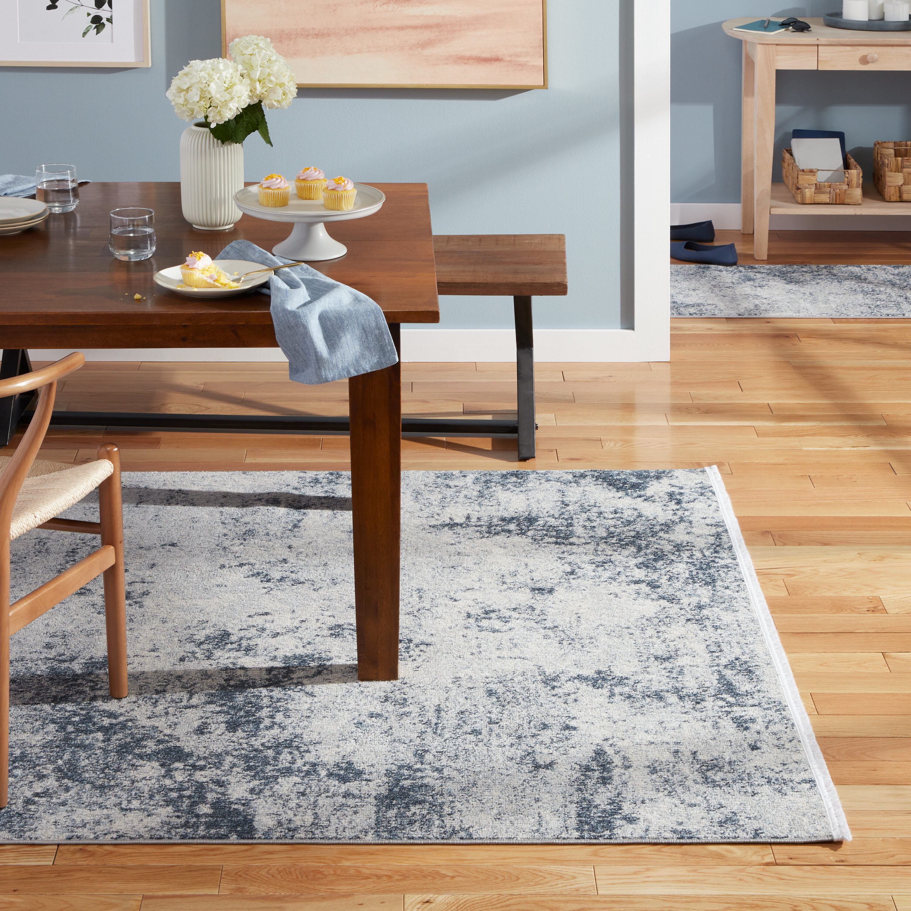 Town & Country Living 2-12-309 Rein 5 x 7 (ft) Loomed Polyester Blue/Grey Rectangular Indoor Machine washable Area rug