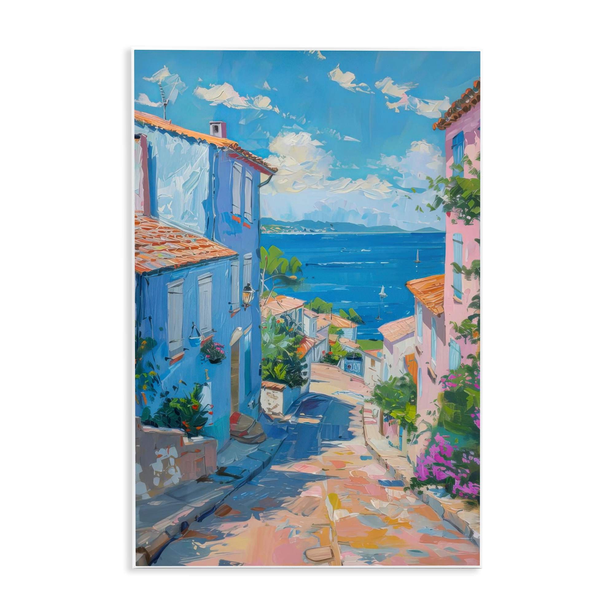 Stupell Industries BT-732-WD-13X19 Quiet Seaside Town's Path Wall Plaque design by LSR Design Studio