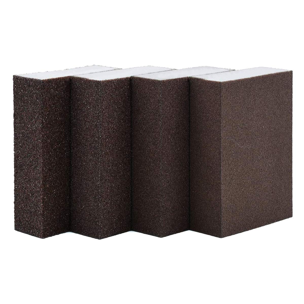 Ahfiwaso  Sanding Sponge Block Set Four Grits Coarse Medium Fine Superfine for Wood Metal Furniture Paint Dry Wet Use durable