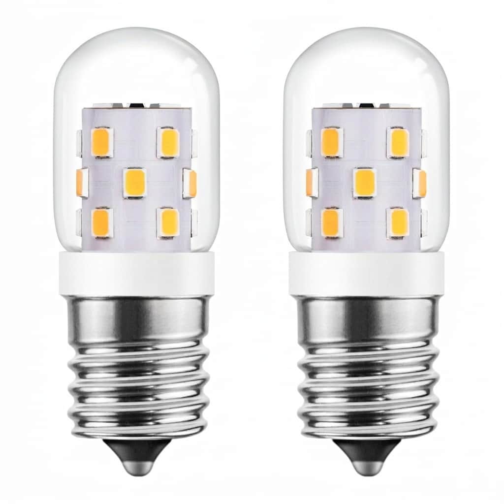 Etokfoks  40 Watt Equivalent 3000K E17 LED Microwave Light Bulb Appliance Bulb Range Hood Warm White 380 Lumens 2 Pack
