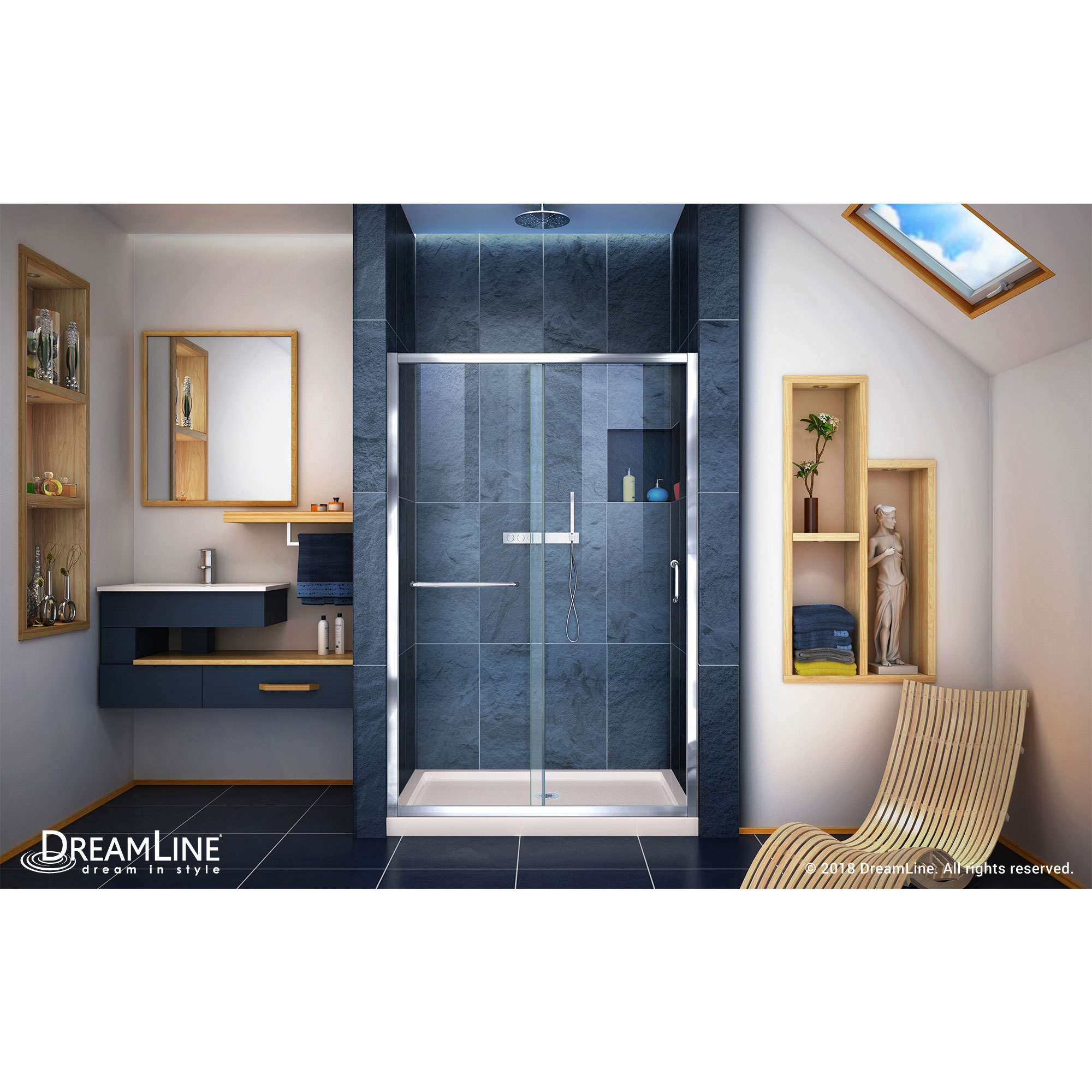 DreamLine DL-6975C-22-01 Alcove-Shower-Kit - View #2