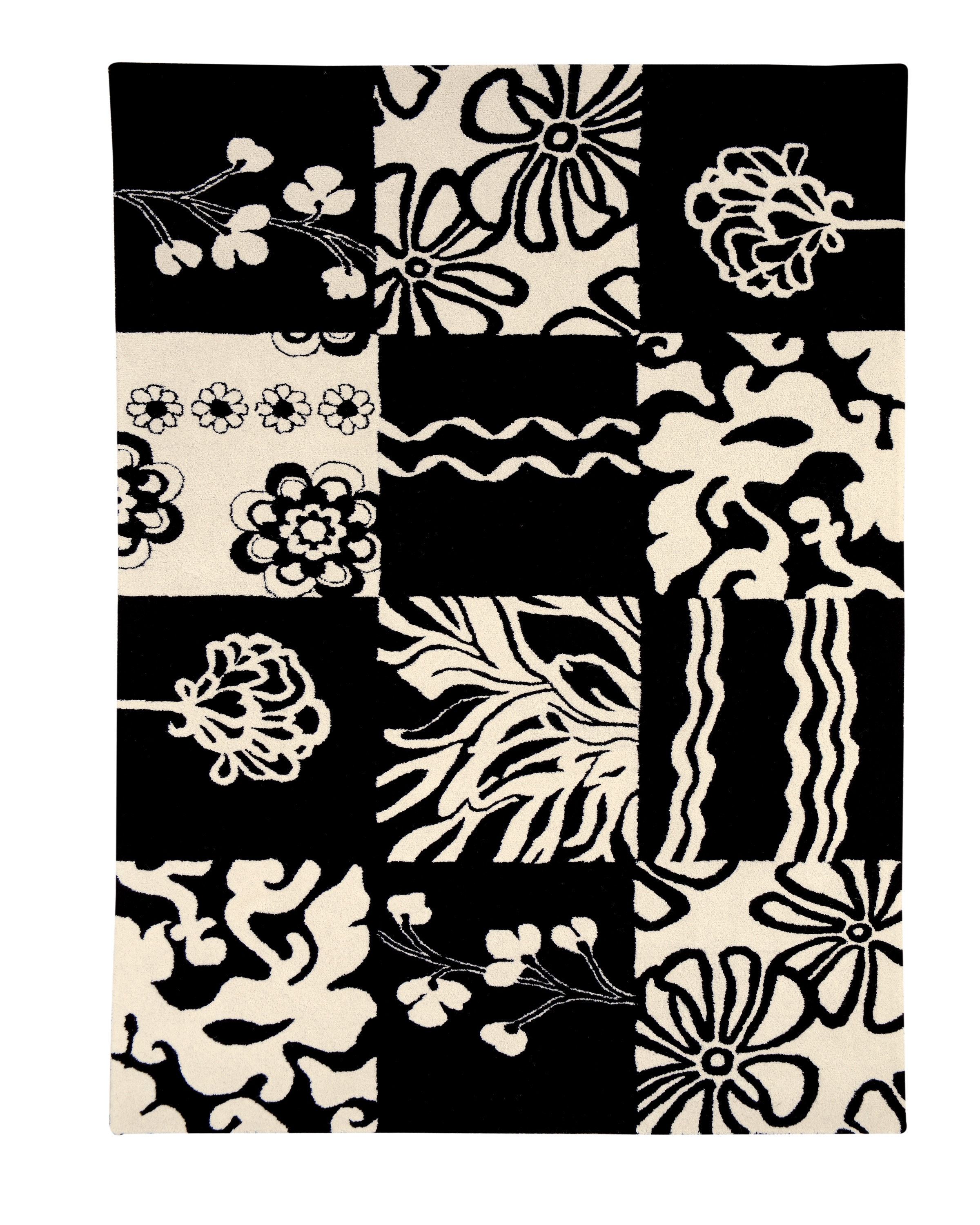 DYNAMIC RUGS NL461309090 Nolita 4 x 6 Wool Black Block Area Rug