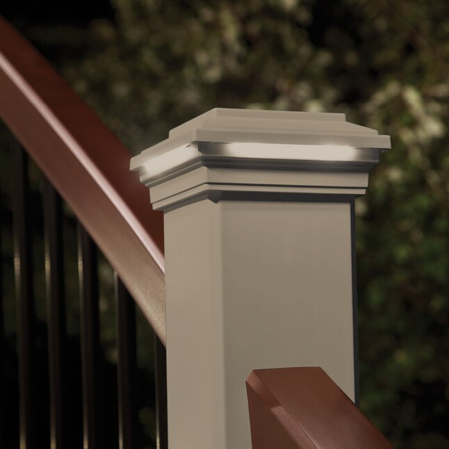 Trex 4-in x 4-in Deck Lighting Gravel Path Wired LED Composite Deck Post Cap Trex 4-in x 4-in Deck Lighting Gravel Path Wired LED Composite Deck Post Cap