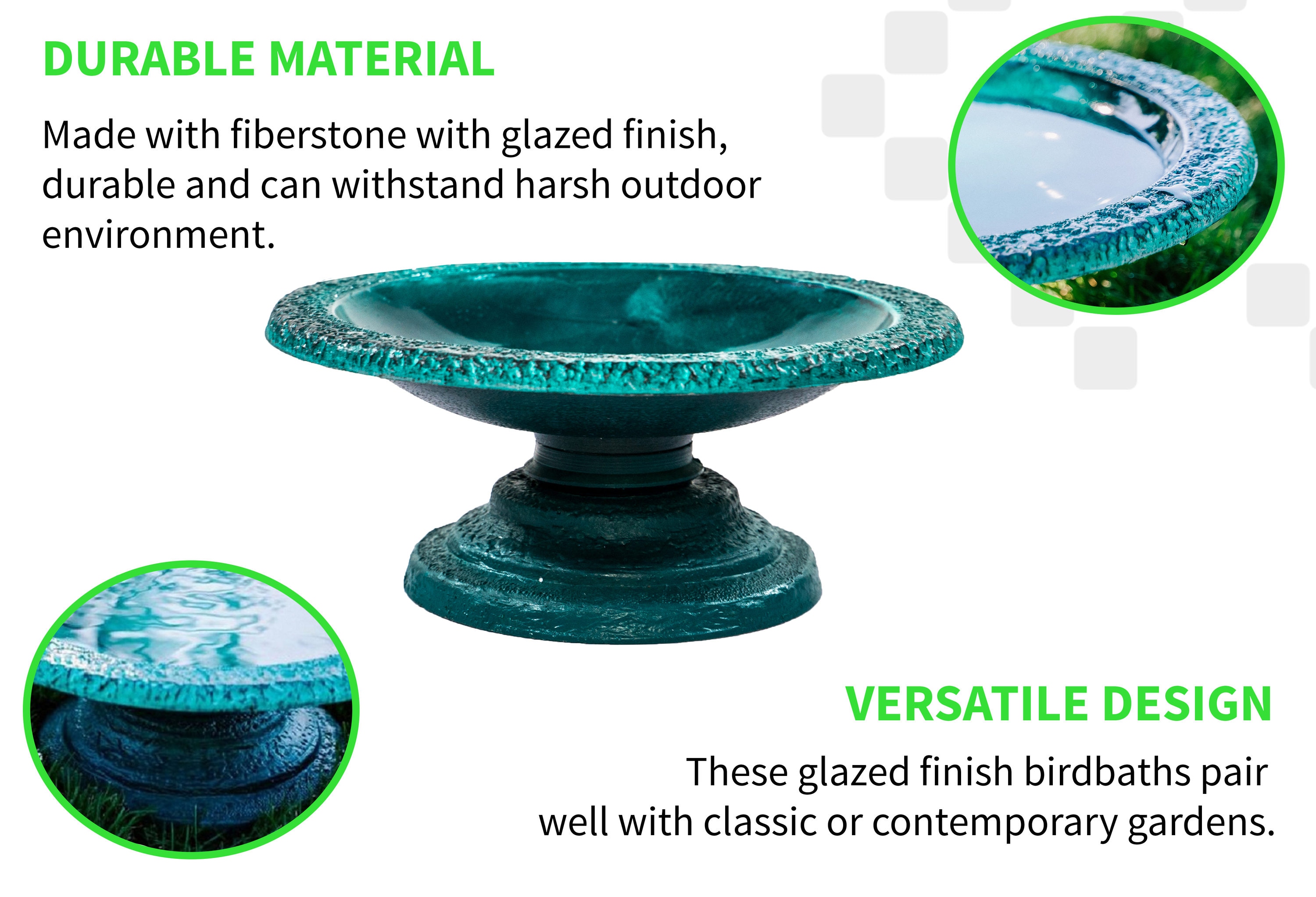 XBrand GE2406BBGN-2 birdbaths - View #3