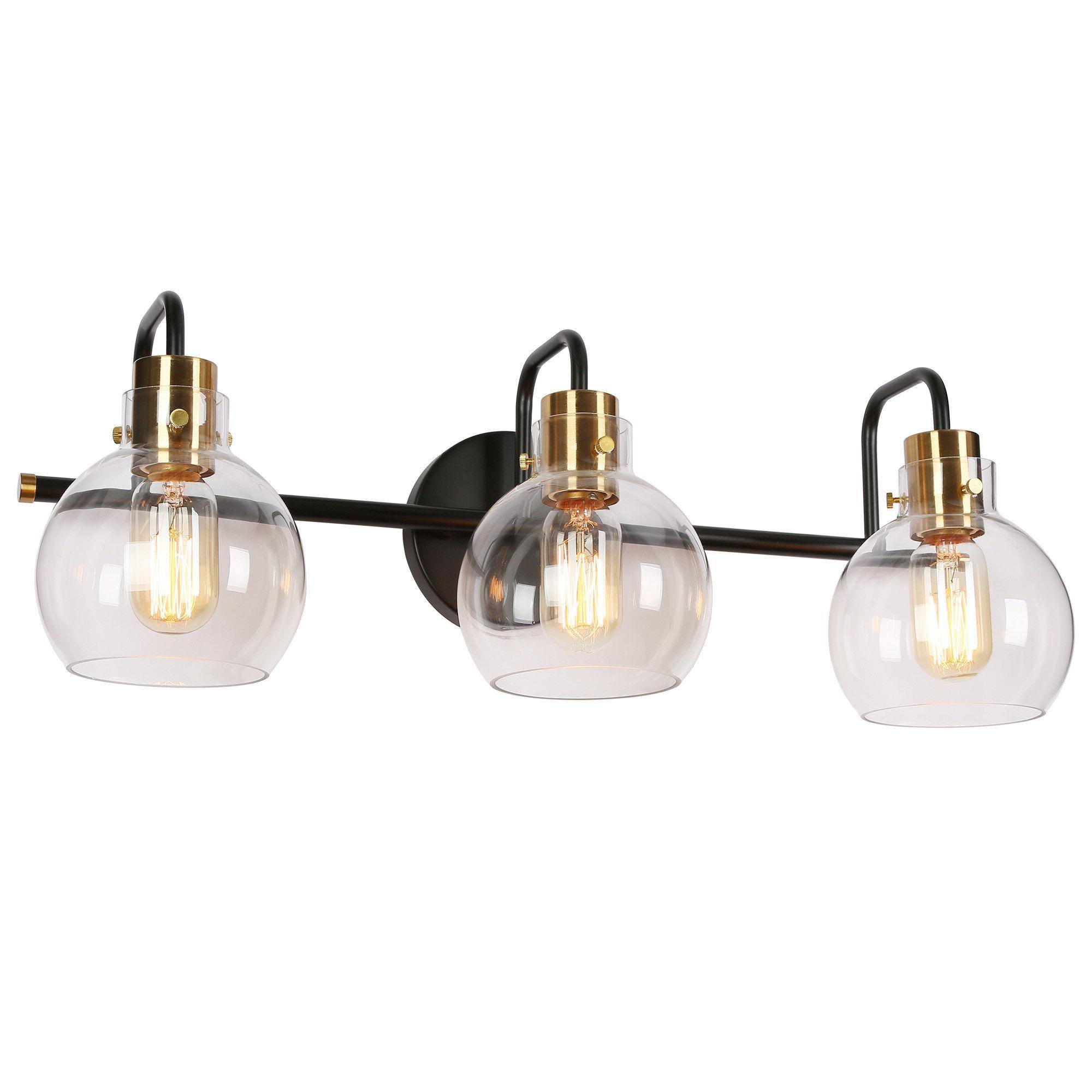 ZEVNI - Hedda 23-in 3 Light Polished Gold Modern/contemporary Bathroom Vanity light