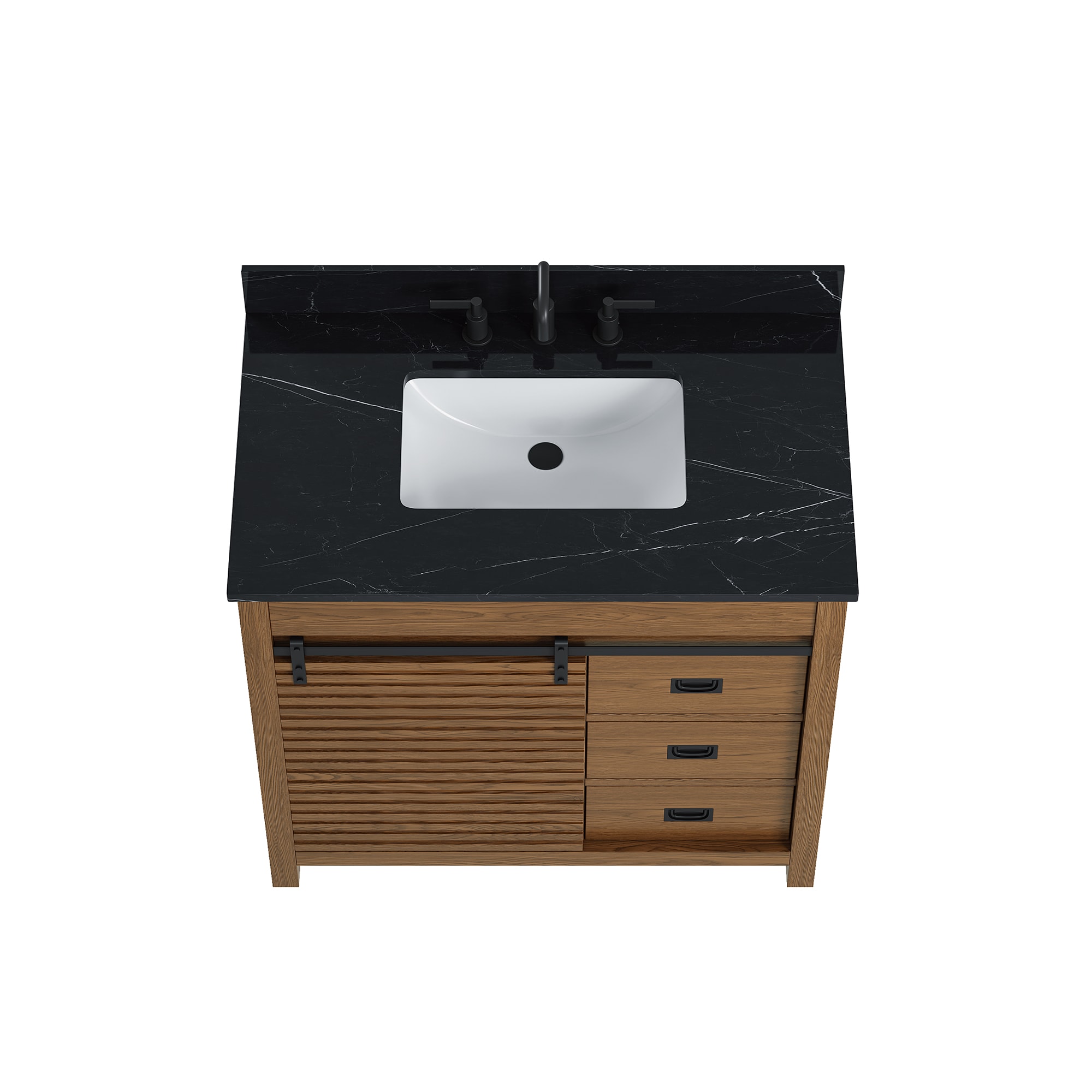 DELUXE LIVING Tomboy 36-in Brown Oak Undermount Single Sink
