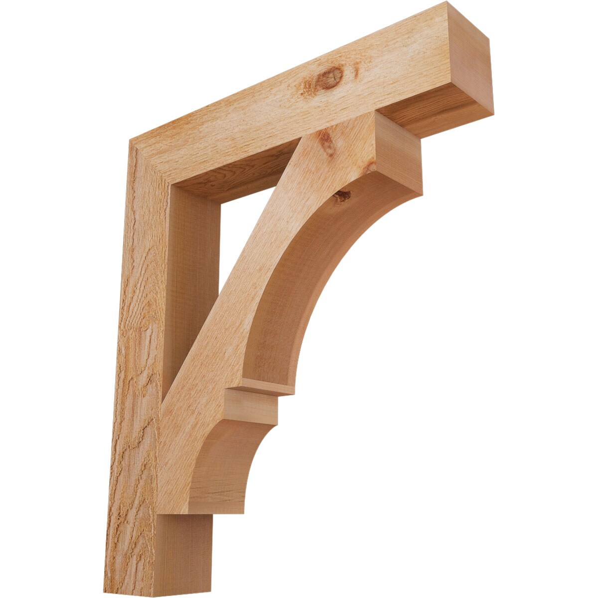 Ekena Millwork BKT04X22X26BOA05RWR Balboa block rough sawn 4-in x 22-in x 26-in Western red cedar Brown Wood Standard bracket