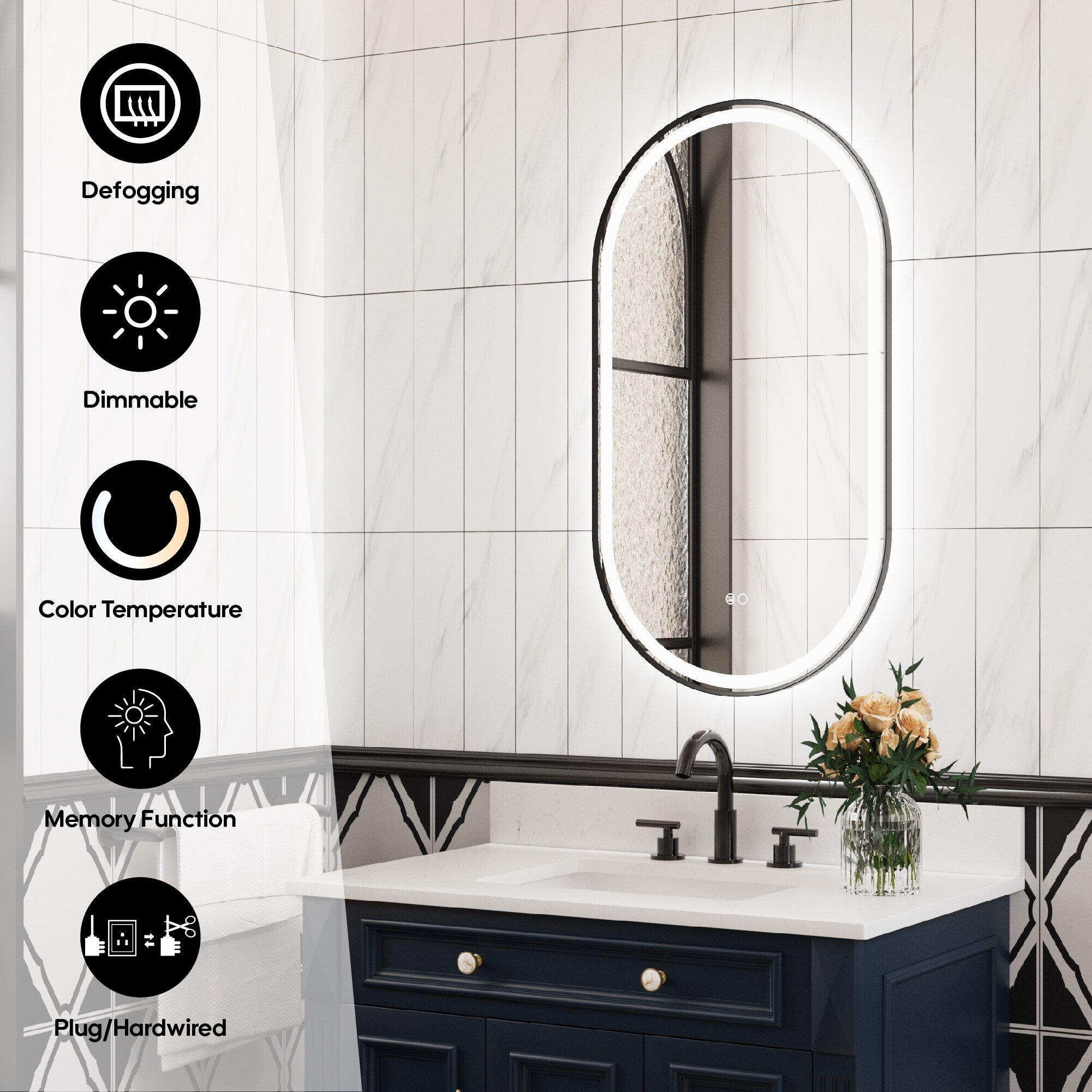 WELLFOR YAH-MGD1828 Framed-Bath-Mirrors - View #4