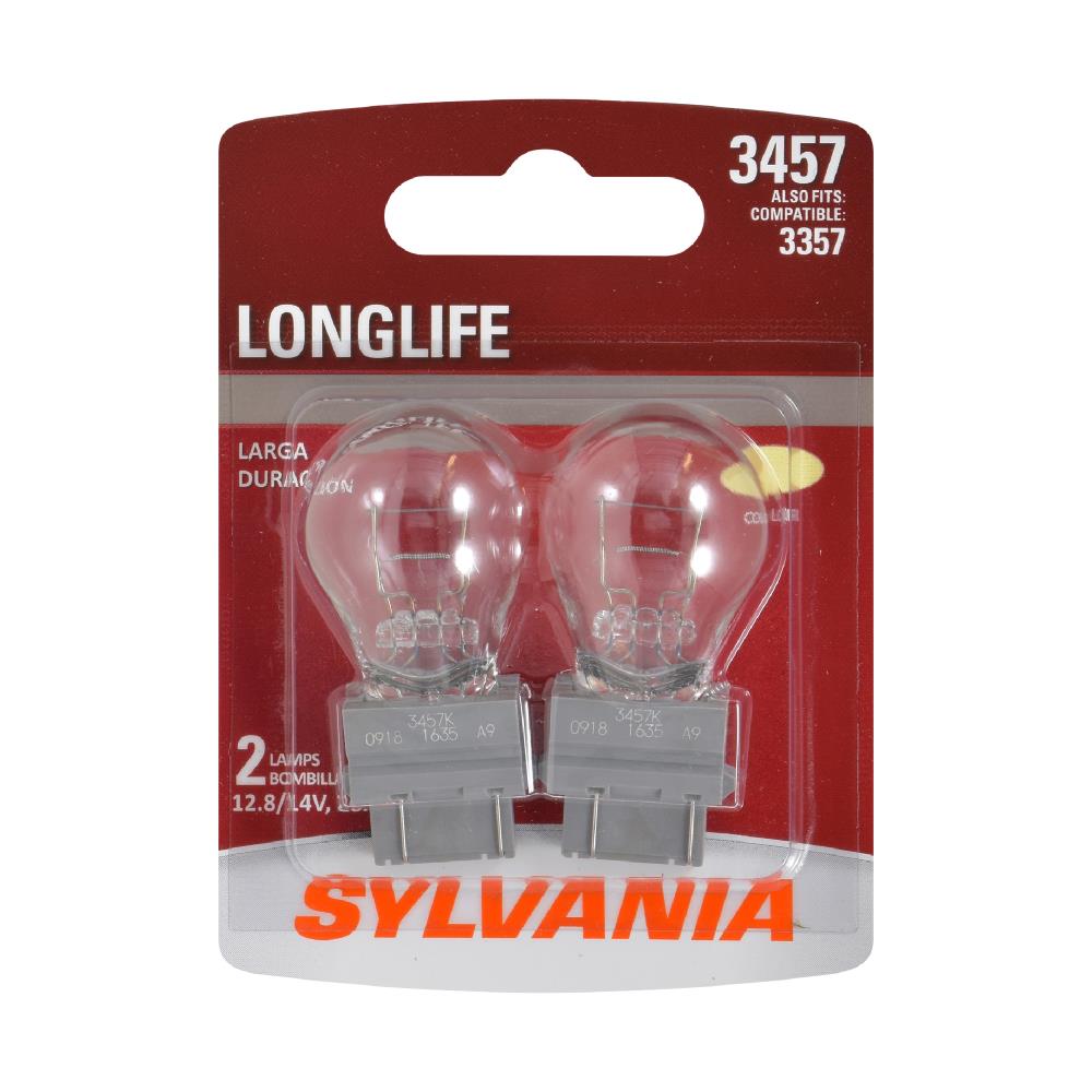 SYLVANIA 3457 LONGLIFE 3457 LongLife Incandescent Auxiliary Lighting Bulbs, White, 2 Pack