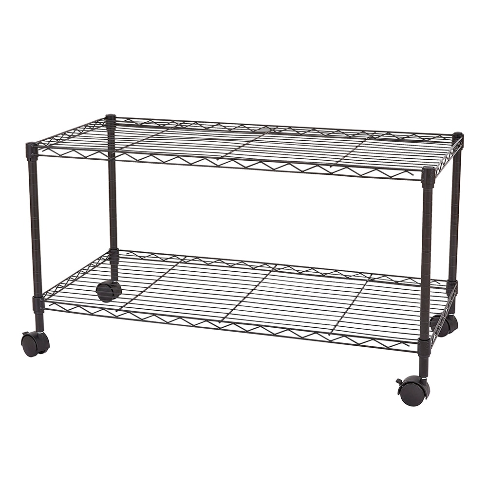 Winado LO1G13004211 Steel 2 -Tier Additional shelf ( 35.43-in W x 17.72-in D x 19.29-in H ) ( Black , ( 33-lb lbs. Capacity Per Shelf )