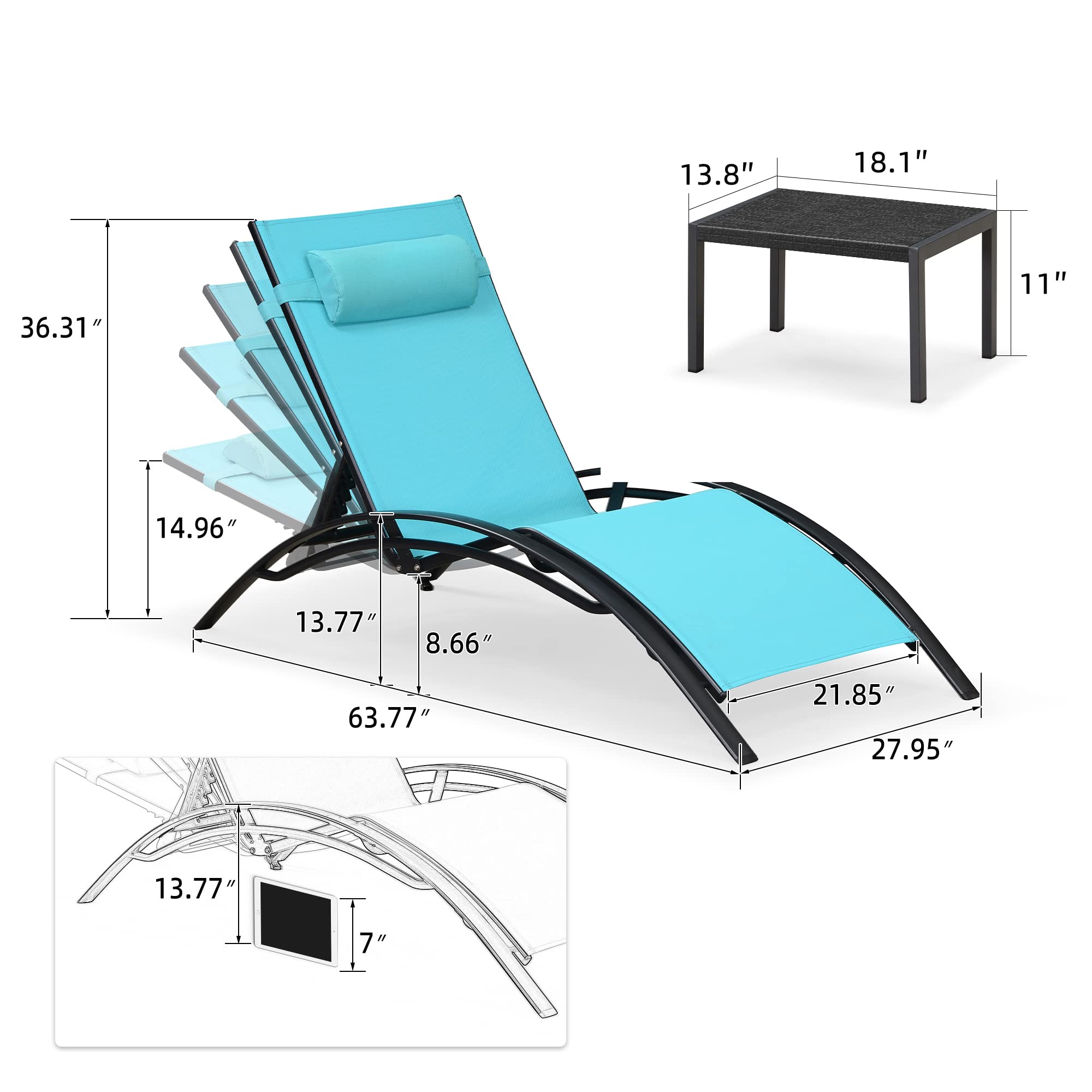 PURPLE LEAF LSMCLS01-XXL-BL-4PC Patio-Chairs - View #8