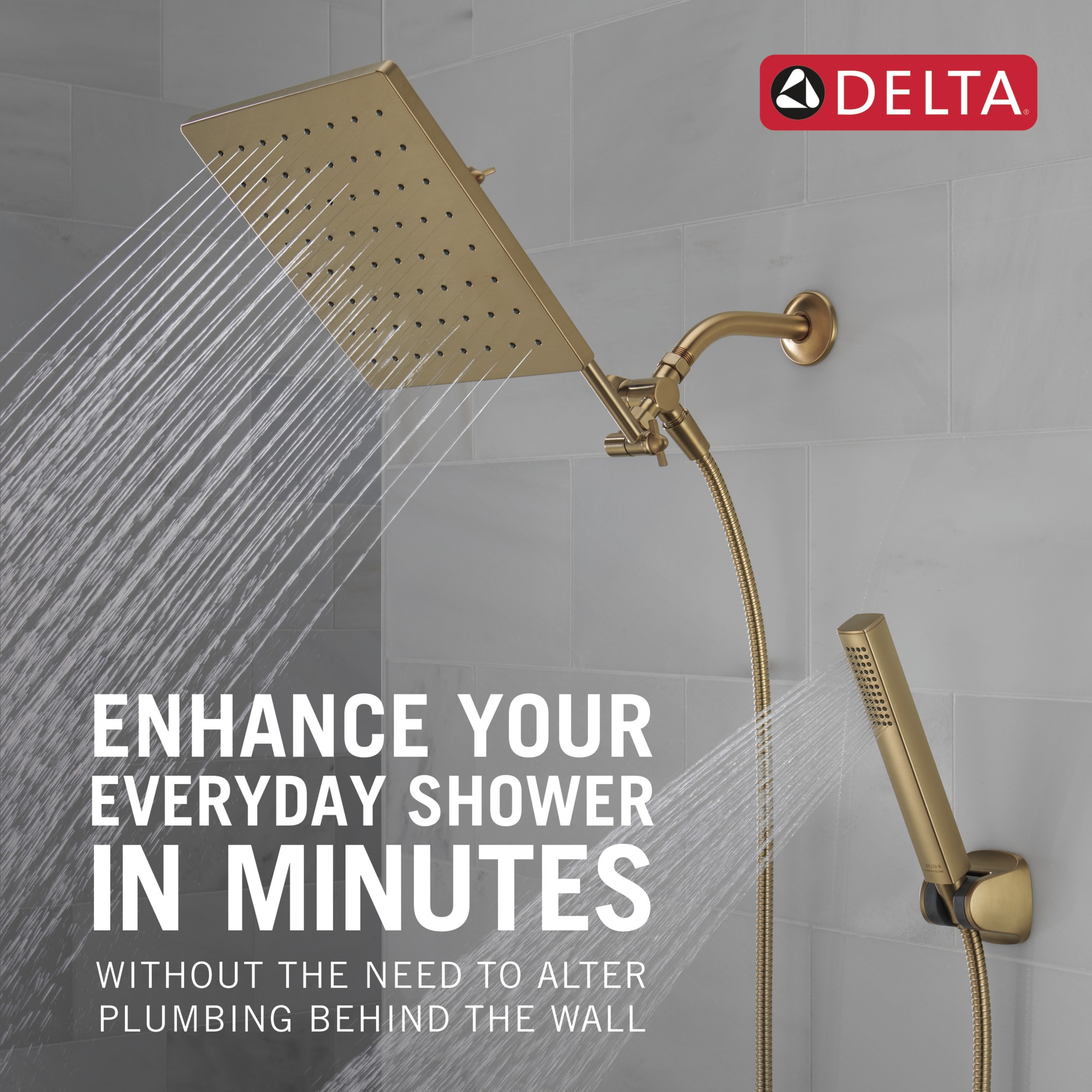 Champagne Bronze 10-inch Raincan Shower Head and Handheld Combo