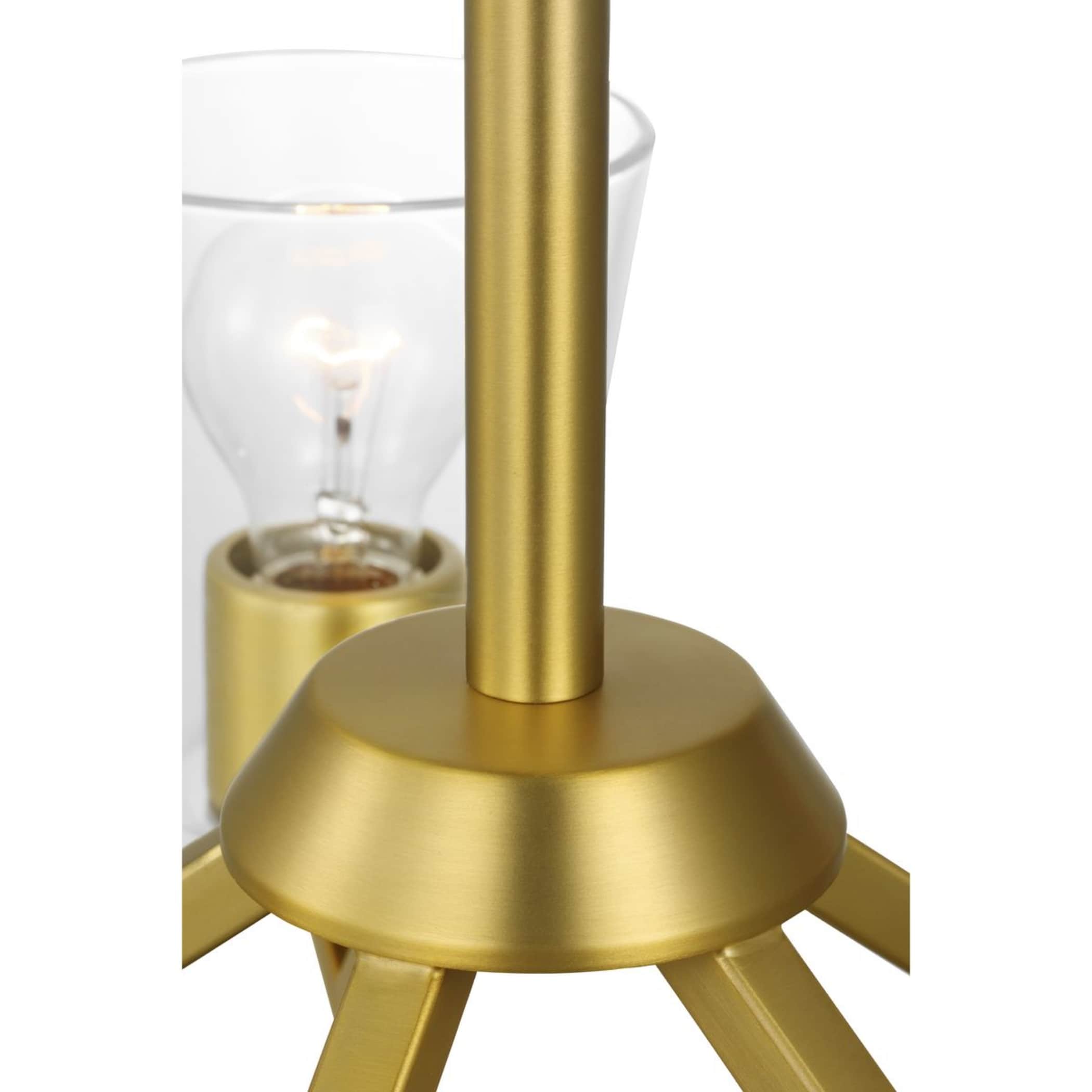 Vertex Brushed Gold and Nickel Five Light Chandelier