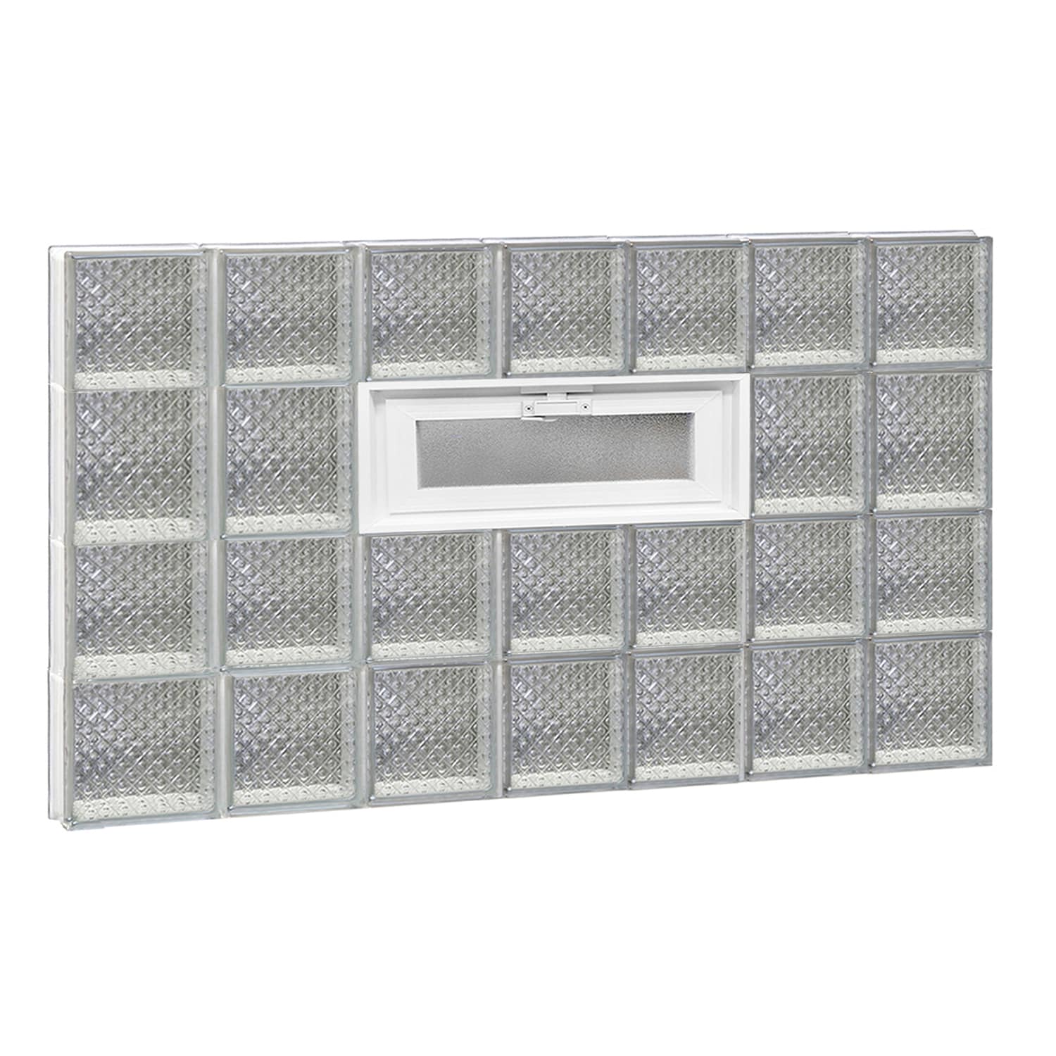 REDI2SET V4226DP Diamond Glass 40-1/4-in x 25-in Frameless Replacement Vented Glass Block Window