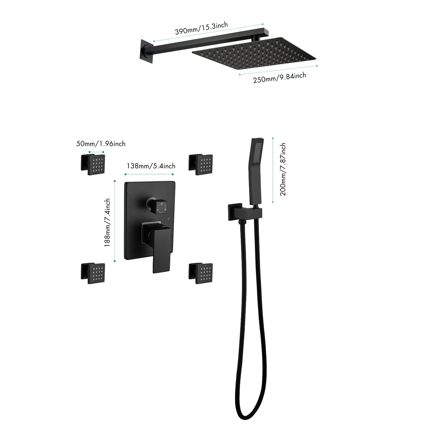 waterpar WPLO-SH139 Showerhead-Bar-Panels - View #5