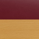 Burgundy Vinyl Seat/Natural Wood Frame