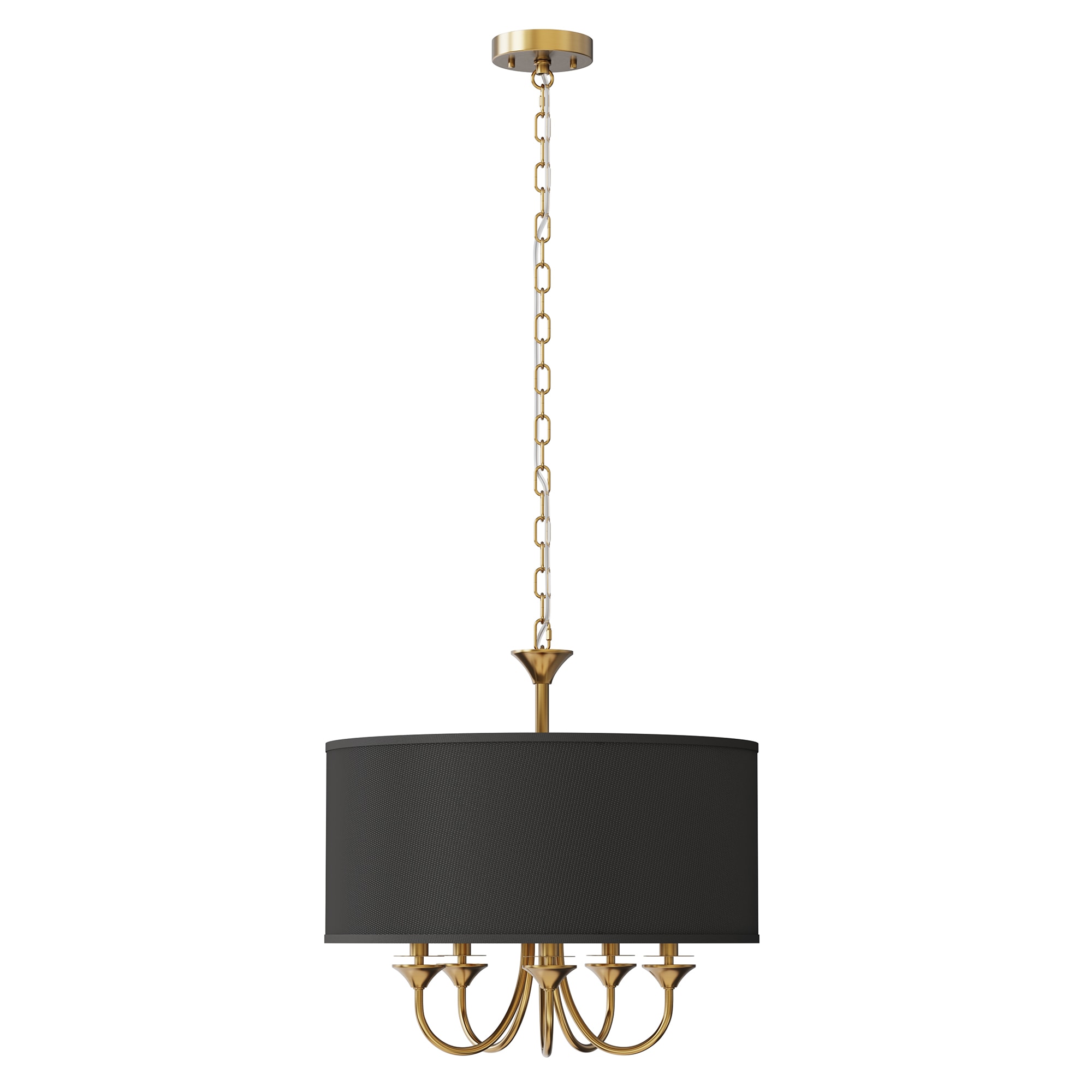 YANSUN LA-ZX22501EGD-1A 5 -Light Matte Gold Industrial For Use in Bedrooms, Dining Rooms, Foyers, Kitchens, Living Rooms Chandelier