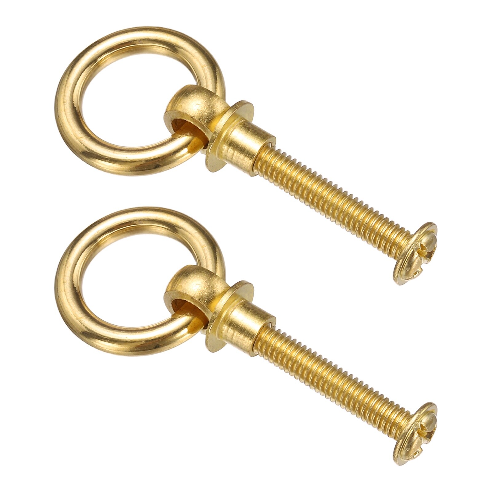 Unique Bargains - 2pcs 0.79inch Brass Drawer Pulls and Knobs Cupboard Cabinet Drawer Rings Pulls ...