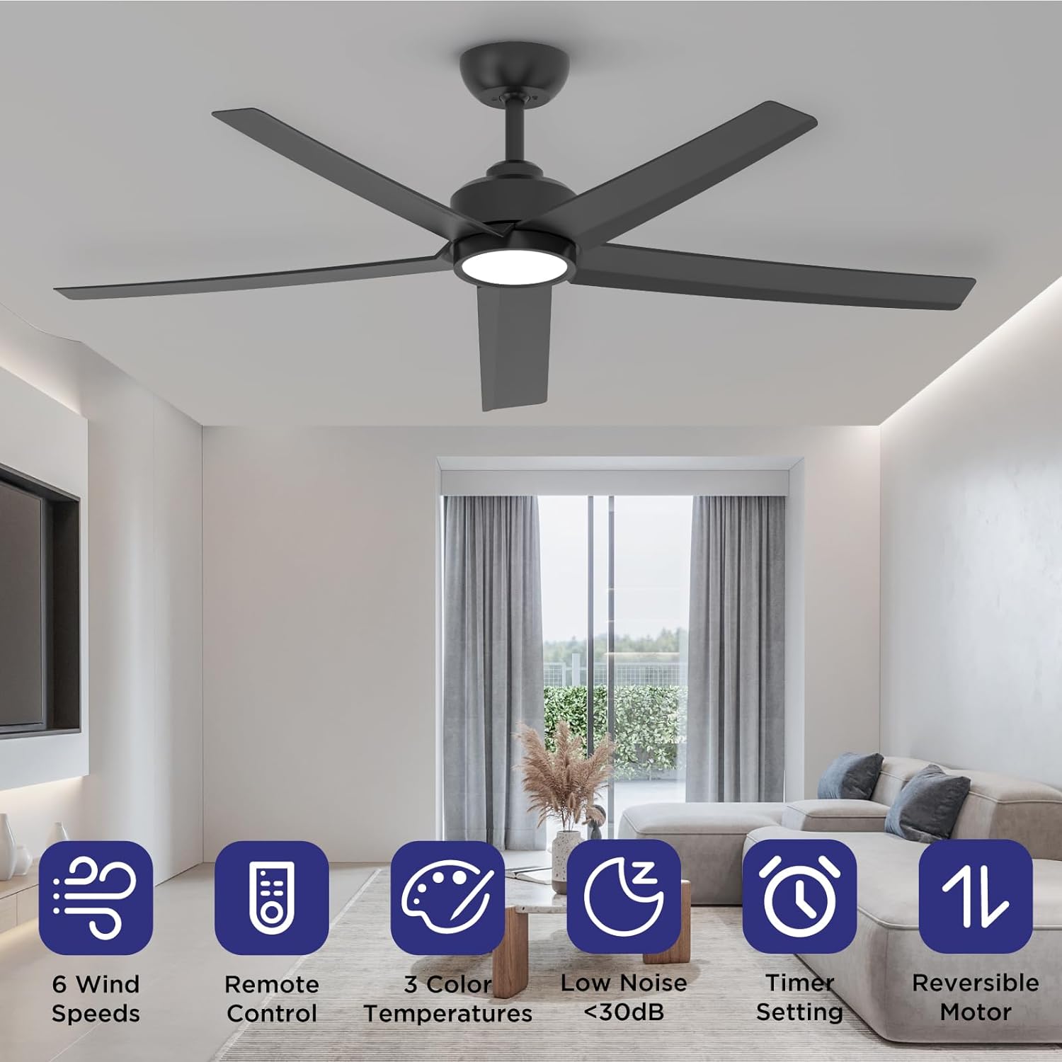 TALOYA TLY-WF-BK-D52 Ceiling-Fans - View #2
