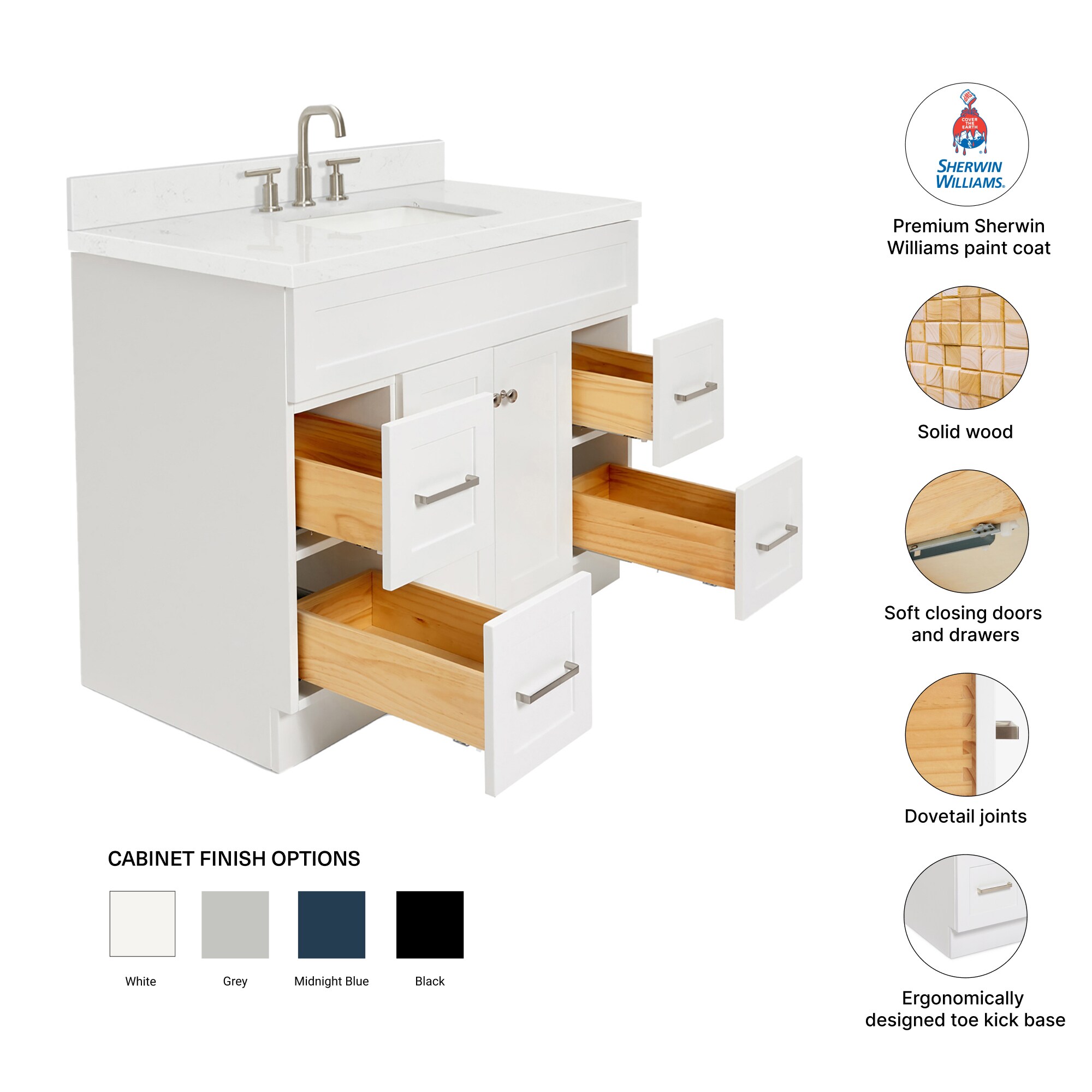 ARIEL F042SCQRVOWHT Bath-Vanity-Combo - View #4