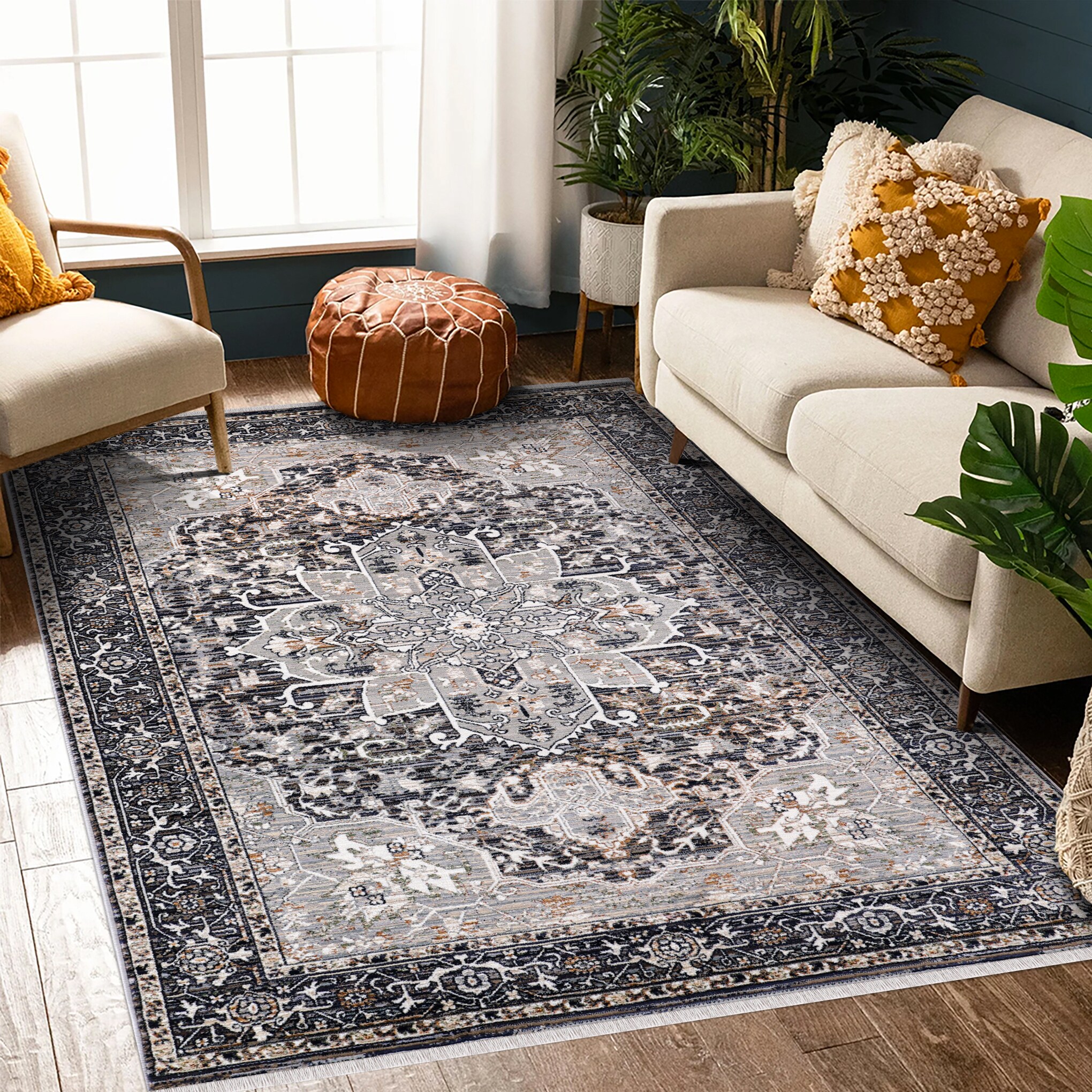MDA Rugs AA06810 Anna 8 x 10 (ft) Polypropylene Brown and Cream Rectangular Indoor Abstract Area rug