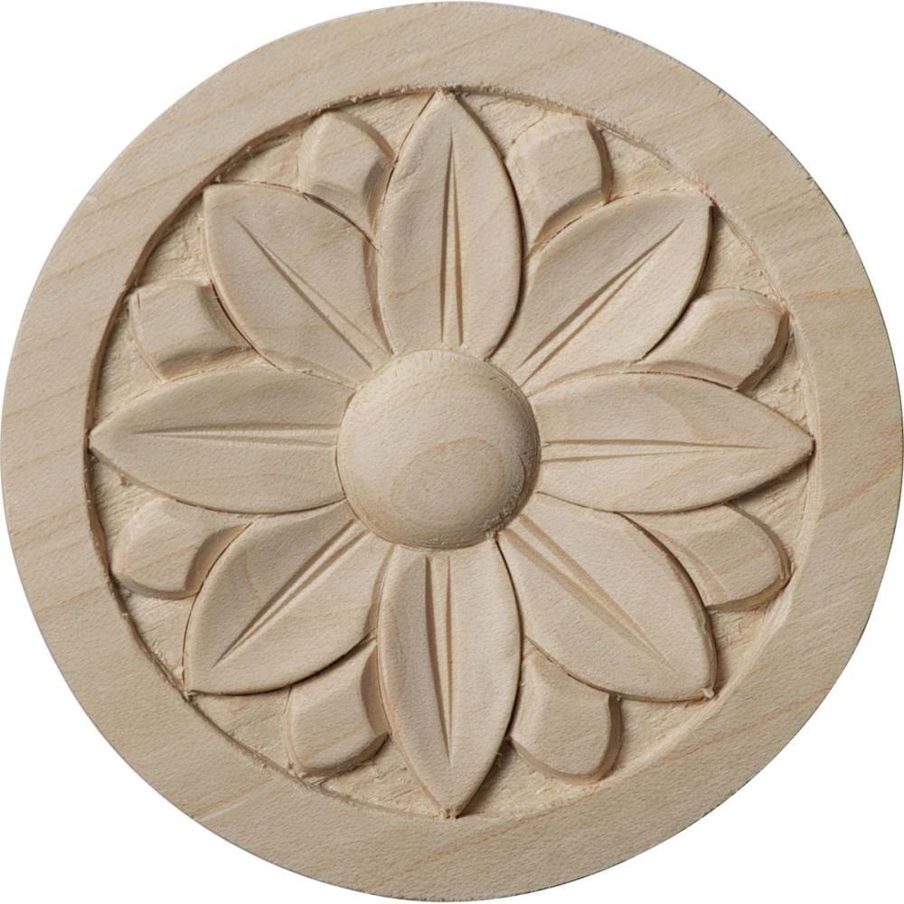 Ekena Millwork ROS03X03BEMA Bedford 3.5-in x 3.5-in Round Unfinished Maple Wood Rosette