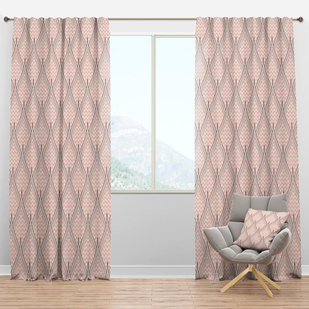 Designart CTN24494-52-84 84-in Pink Room darkening Thermal lined Rod pocket Single curtain panel