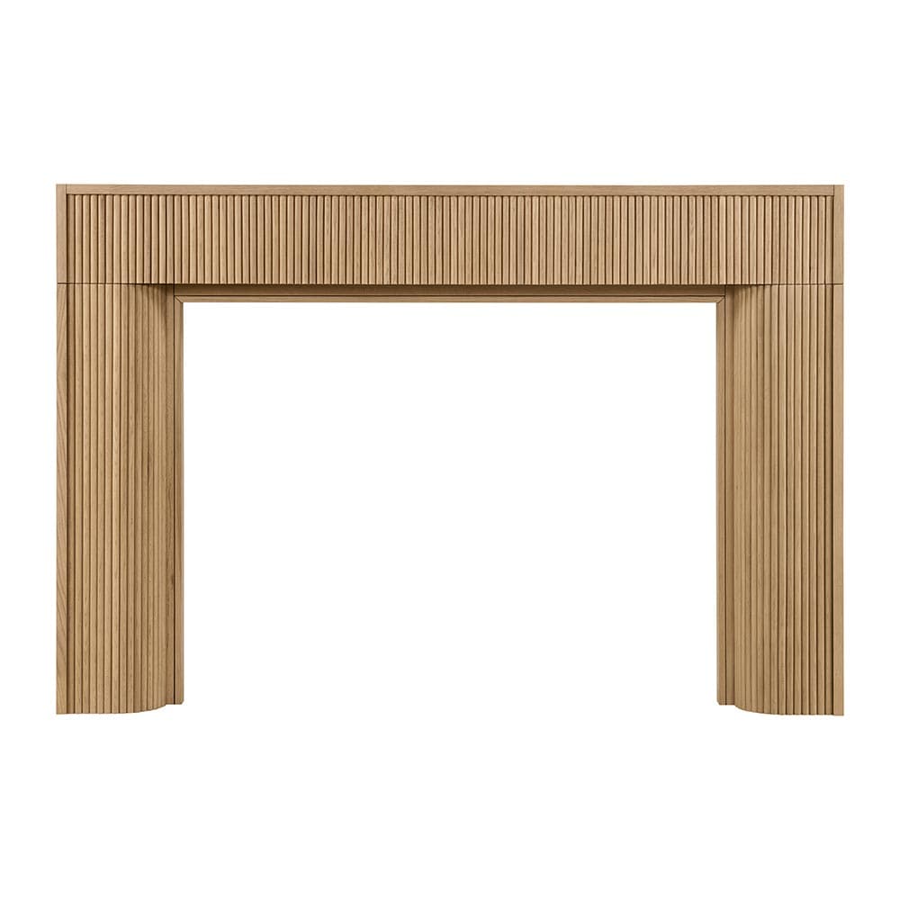 Modern Ember HAZEL-4842-BLD 72-in W x 54-in H x 8-in D Hazel Blonde Oak Modern Fireplace Mantel