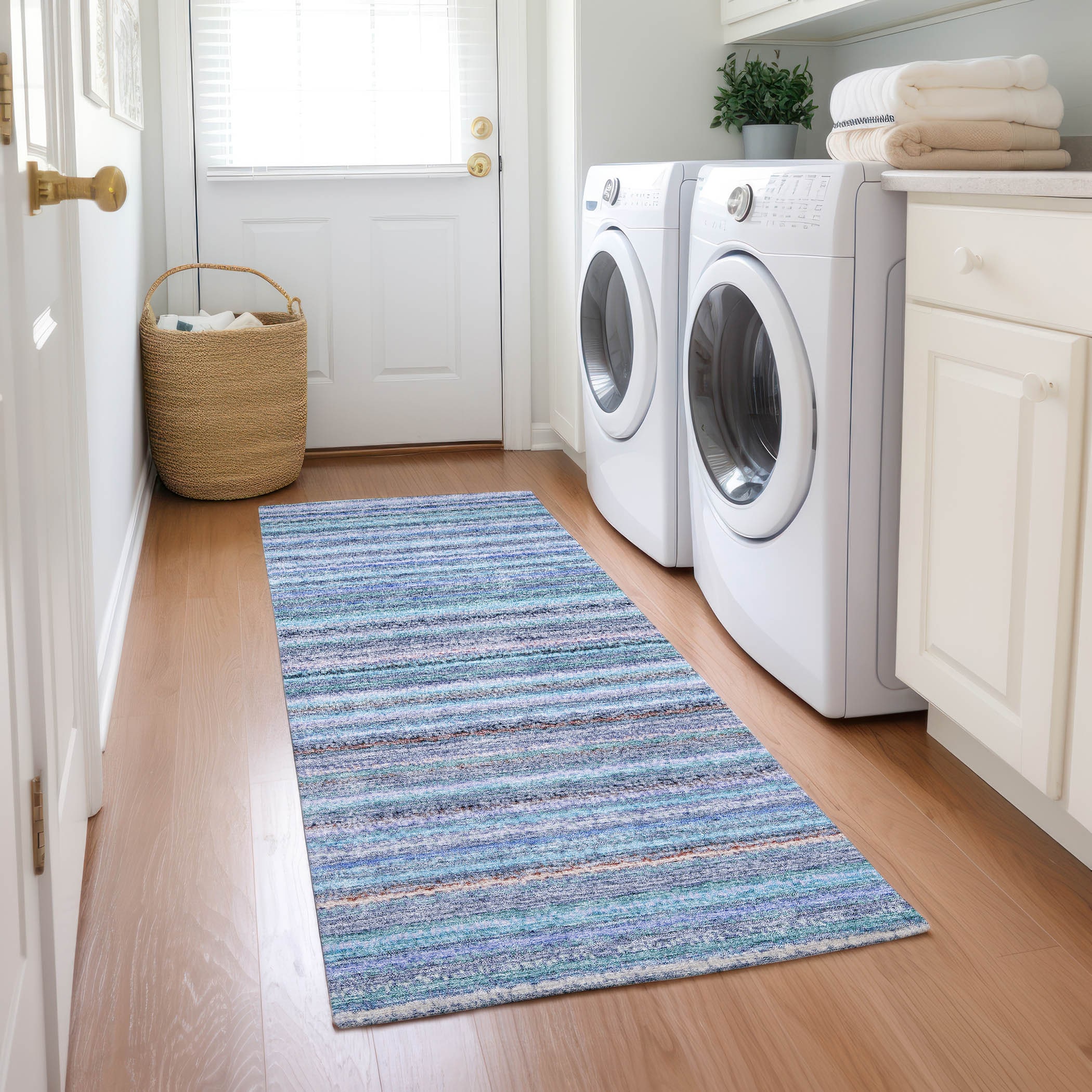 Addison Rugs ACN598SK2X8 Chantille ACN598SK 2 x 7 (ft) Polyester Sky Rectangular Indoor/Outdoor Abstract Machine washable Runner rug