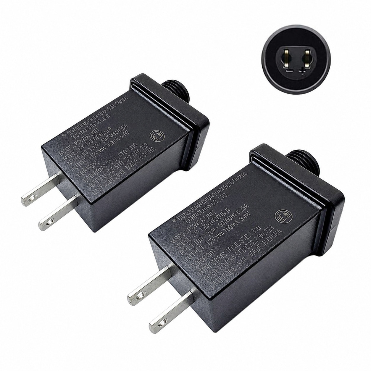 AOIZGMY  12V 0 7A Class 2 Power Supply Adapter 2 Pack 9W IP44 Waterproof for Inflatable Decorations LED Strip Lights Indoor Outdoor Use