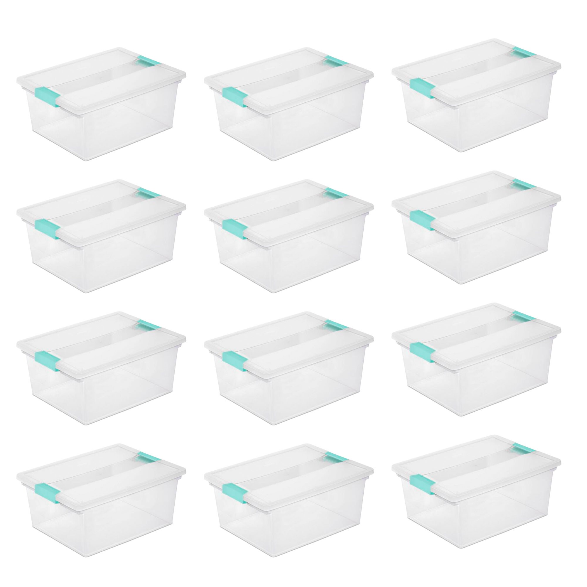 Sterilite 18 Gal. Medium Clip Box Home Storage Bin Container with