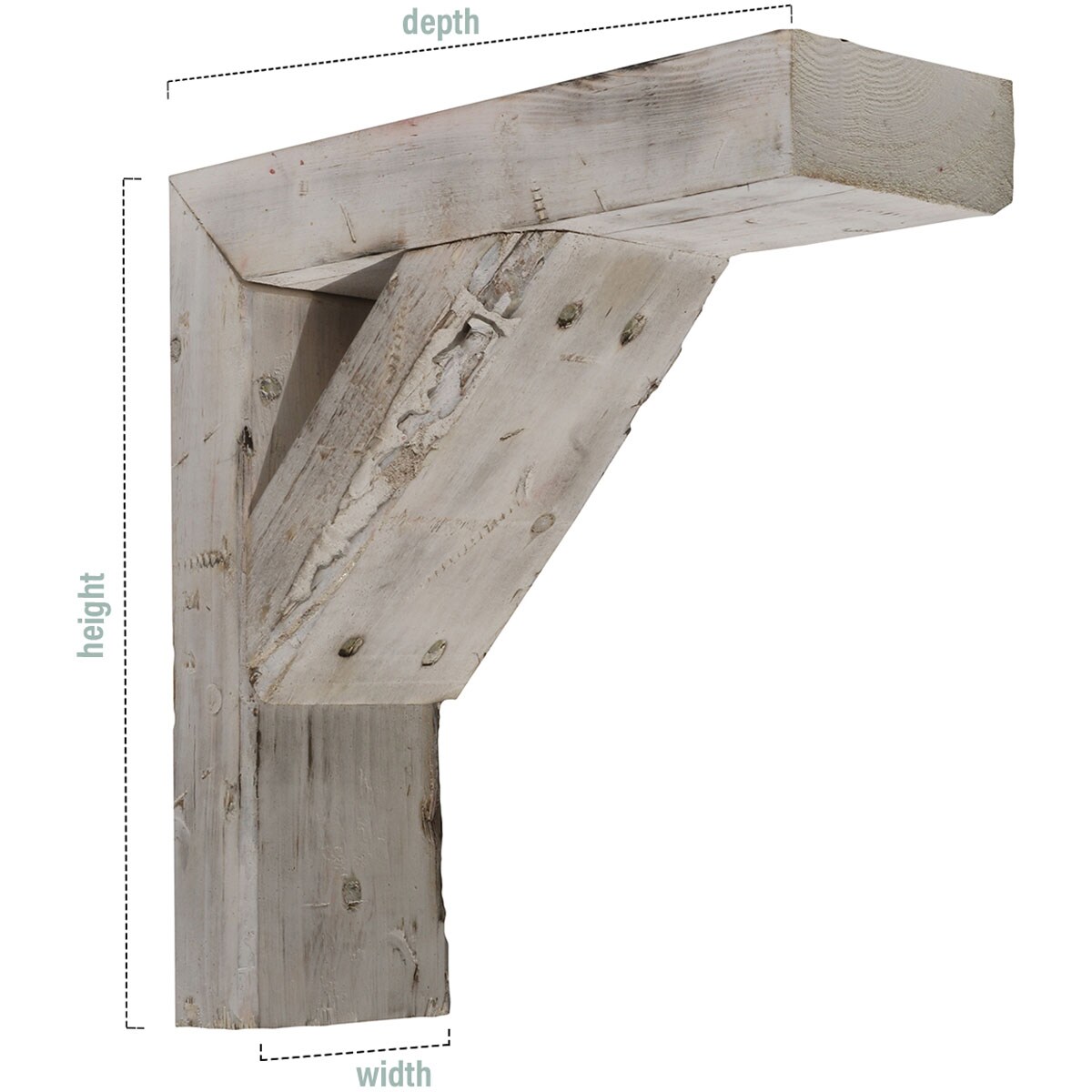 Ekena Millwork BKTB03X08X08TRBU Exterior-Brackets-Braces - View #2