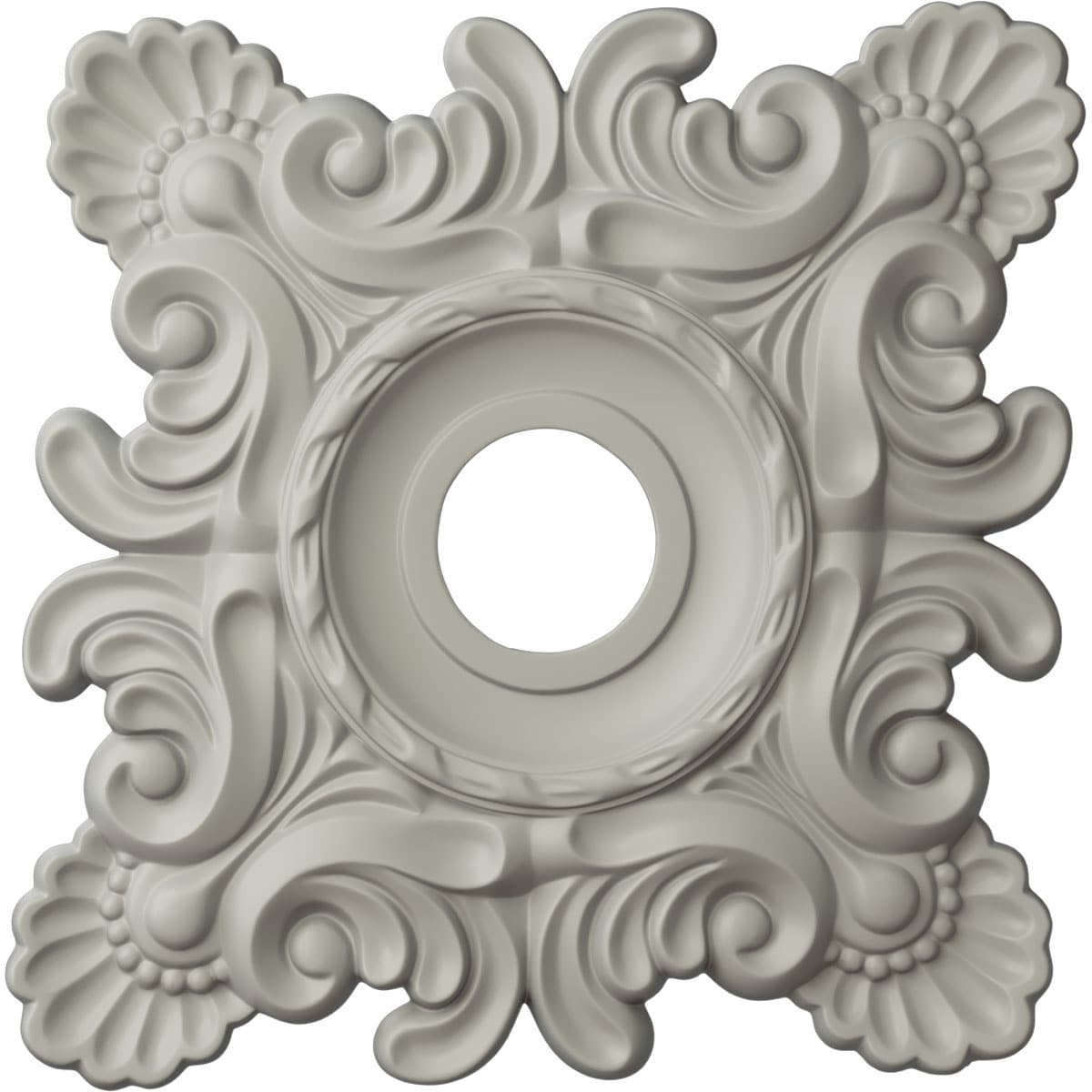 Ekena Millwork CM18CRPCF Crawley 18-in W x 18-in L Painted Pot Of Cream Polyurethane Whole Ceiling Medallion
