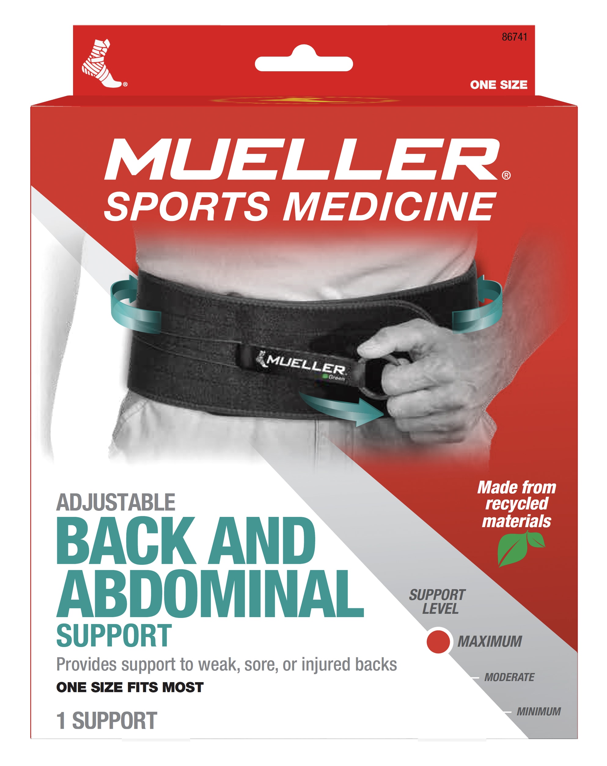 Mueller - Mueller, Sport Care - Adjustable Back Brace, One Size