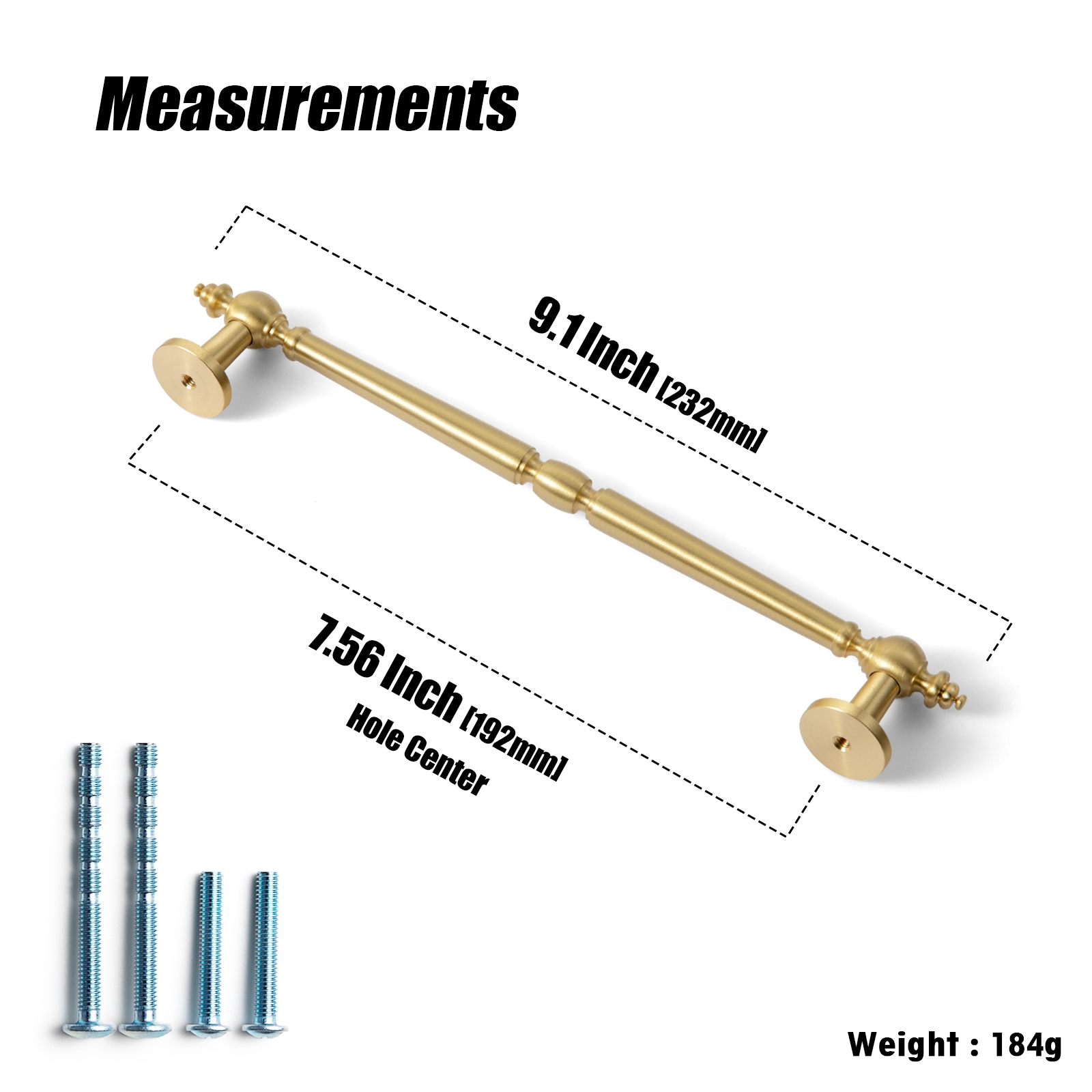 Miaokesen 7-9/16-in (192mm) Center to Center Copper Novelty