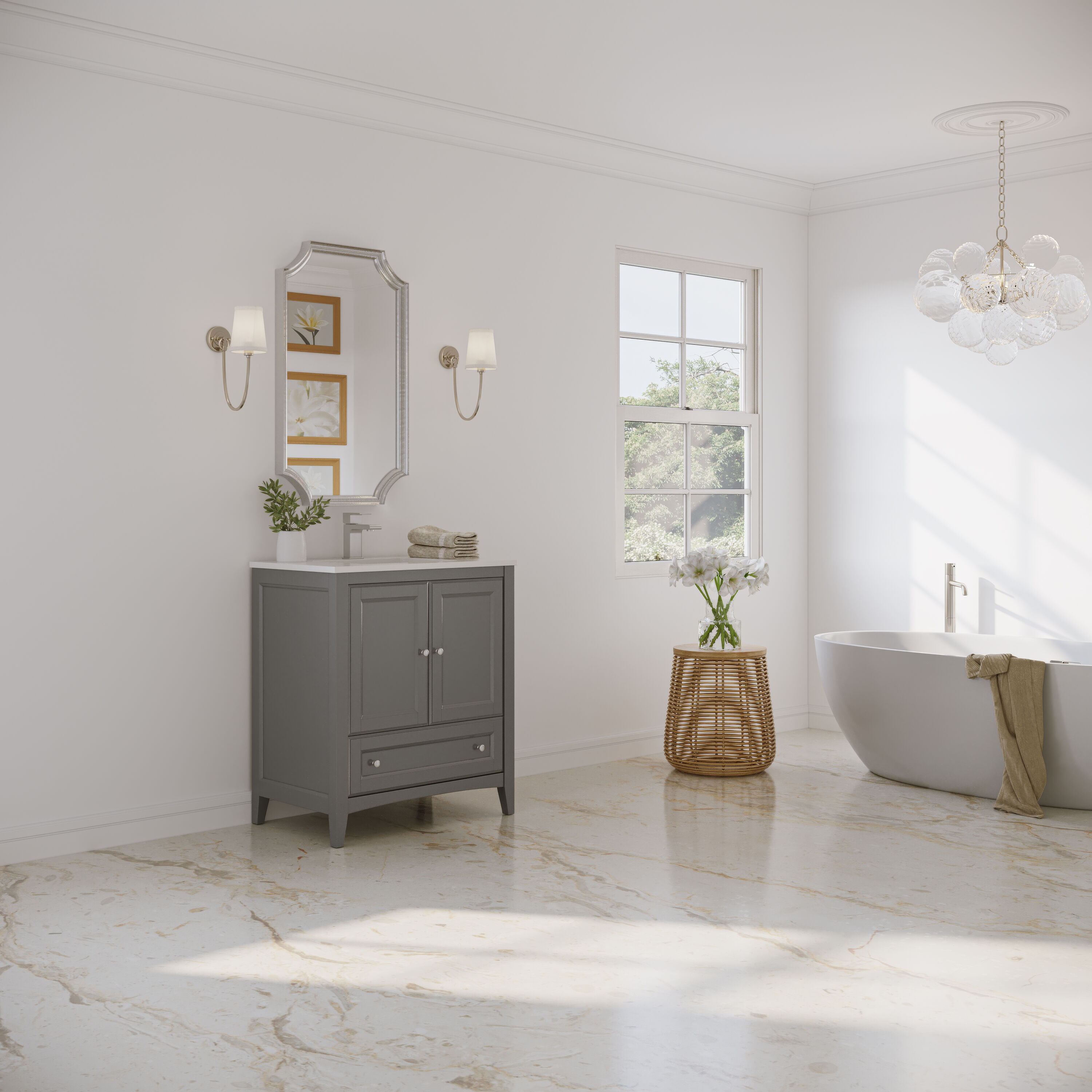 Fresca FCB2030GR-CWH-U Bath-Vanity-Combo - View #5