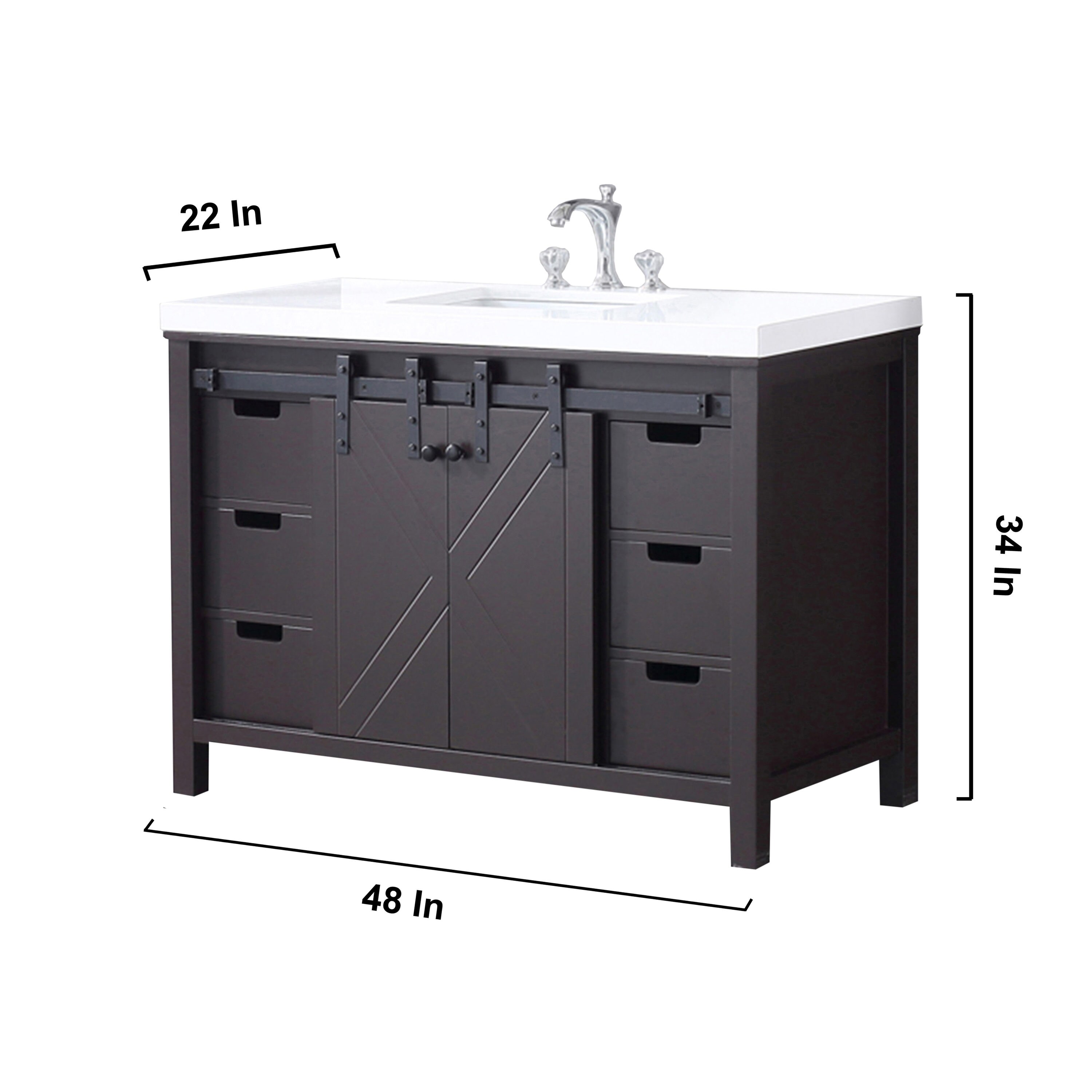 Lexora LM342248SCCSM44F Bath-Vanity-Combo - View #15