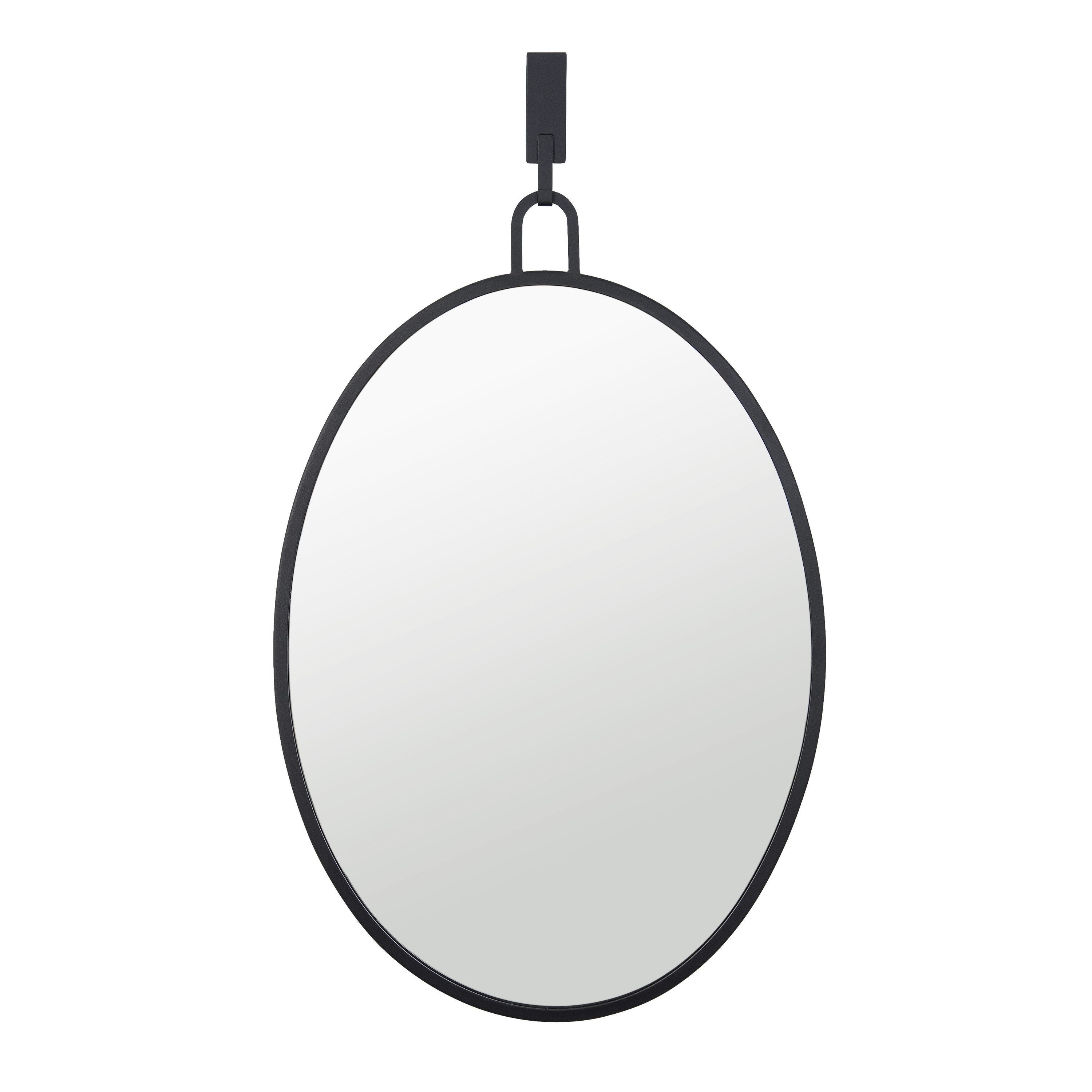 Varaluz 4DMI0110 Stopwatch 22.25-Inches W x 33.25-Inches H Oval Black Framed Wall Mirror