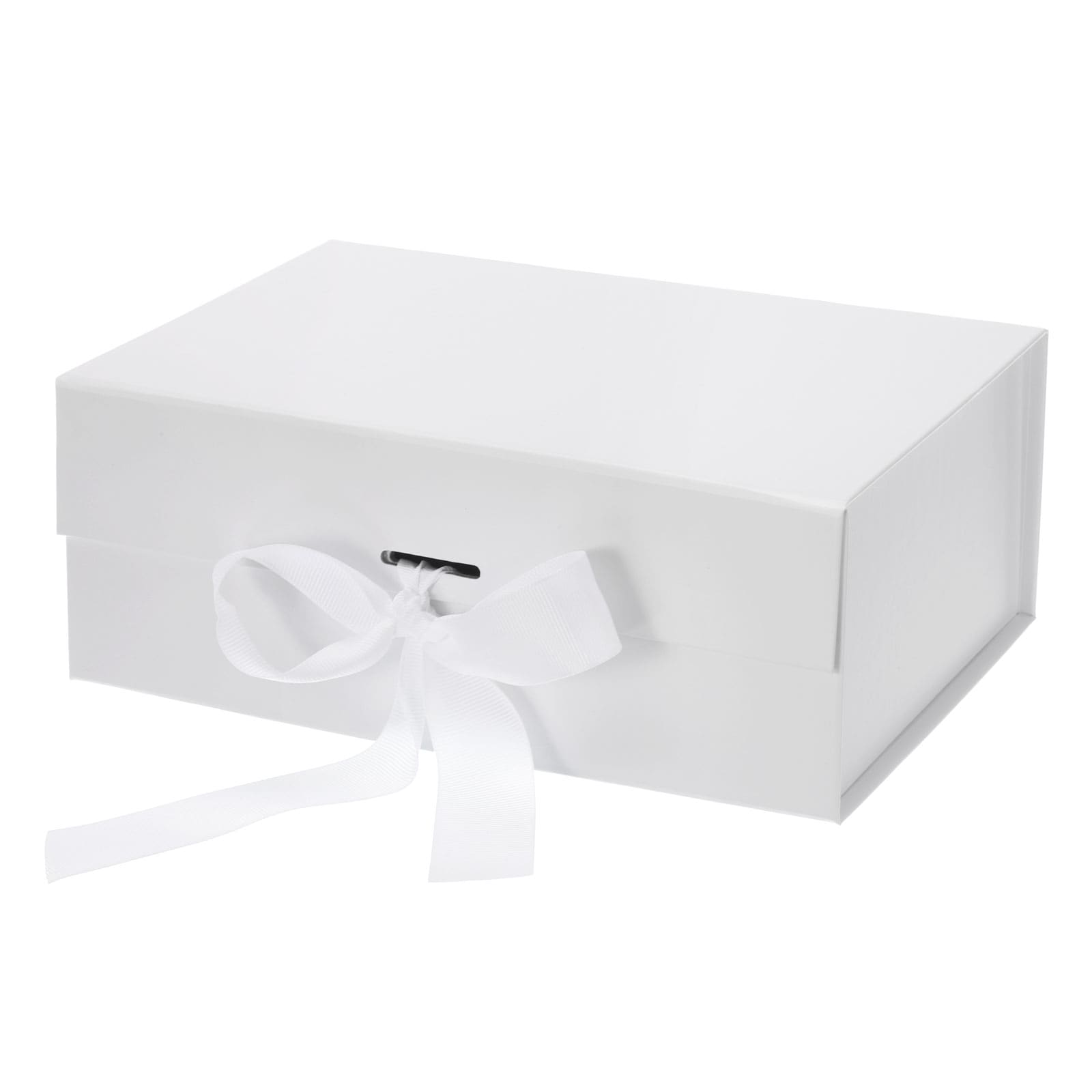 PATIKIL 9x6x4 Inch Magnetic Gift Box Collapsible Paper Party Favor Boxes with Lid and Ribbon for Wedding Valentine's Day Birthday White