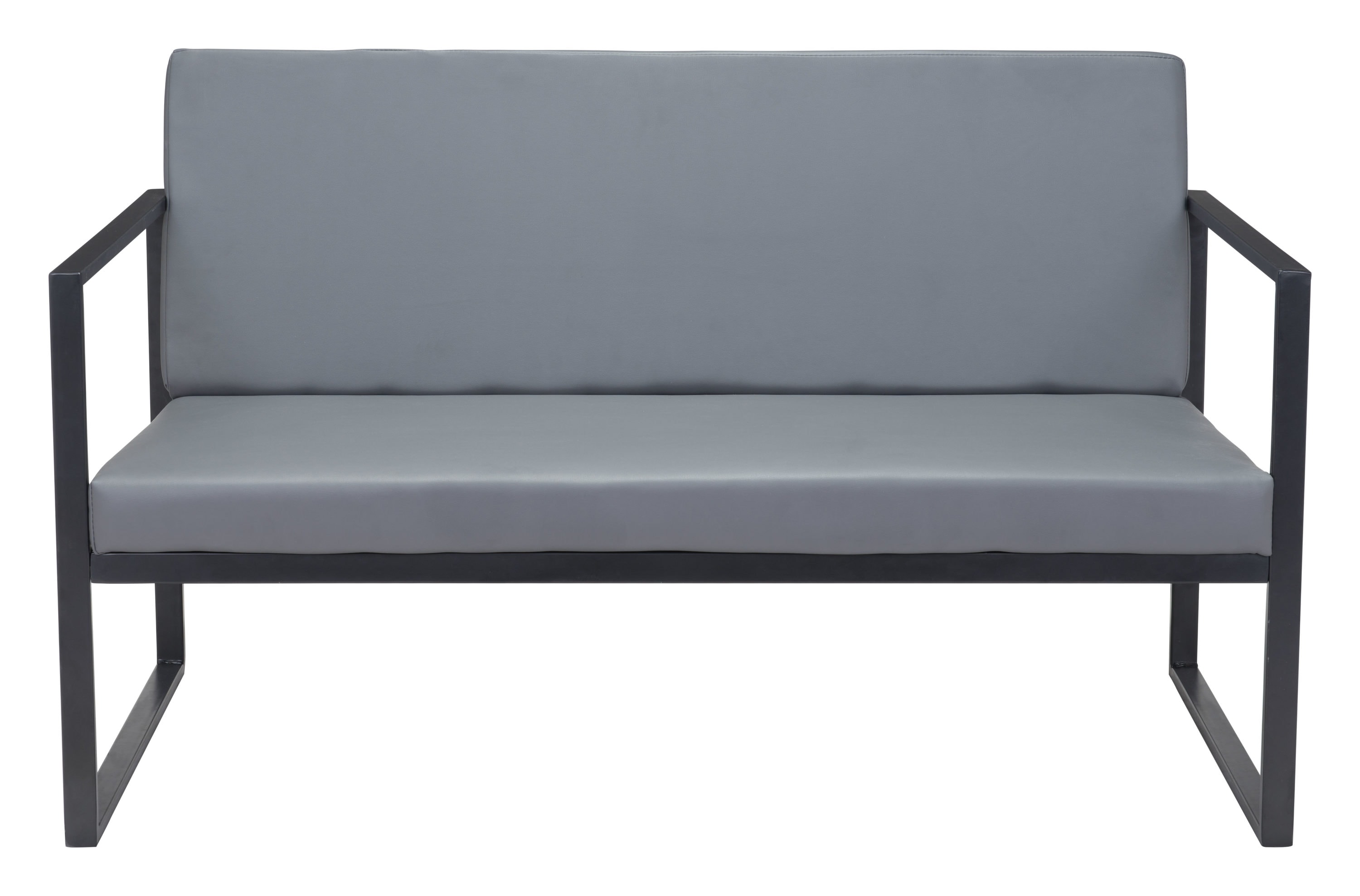 Zuo Modern Claremont 51.2-in Modern Gray Faux Leather 2-seater Sofa in ...