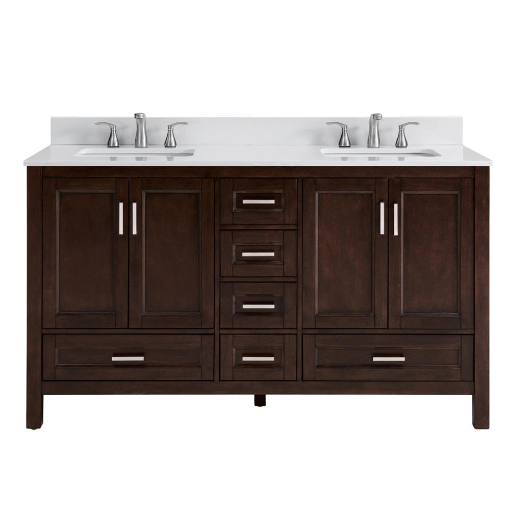 Durham 60-in Light Gray Double Sink Bathroom Vanity with Terrazzo Engineered Stone Top