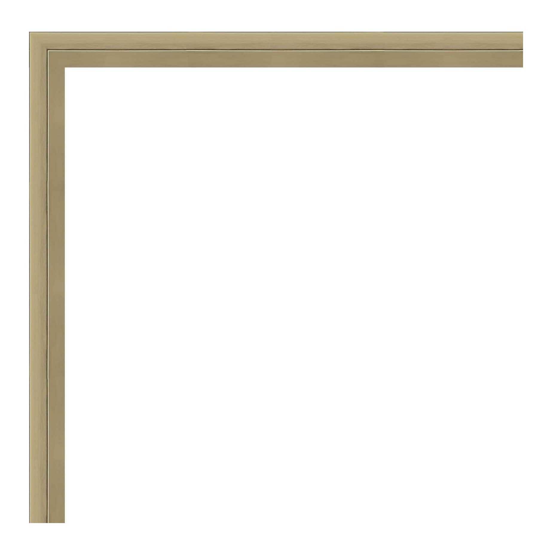 Lucie Champagne Gold Rectangular Wood Vanity Mirror
