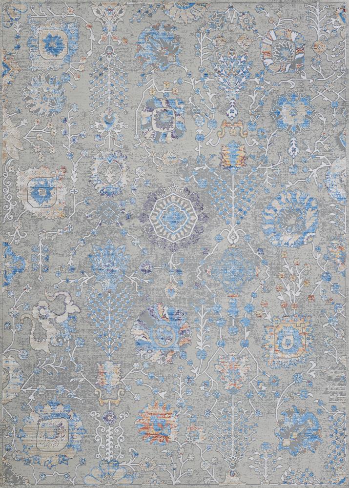 Couristan 31210121027076U VIBRATA 2 X 7 (ft) Multi-pewter Indoor Geometric Runner Rug