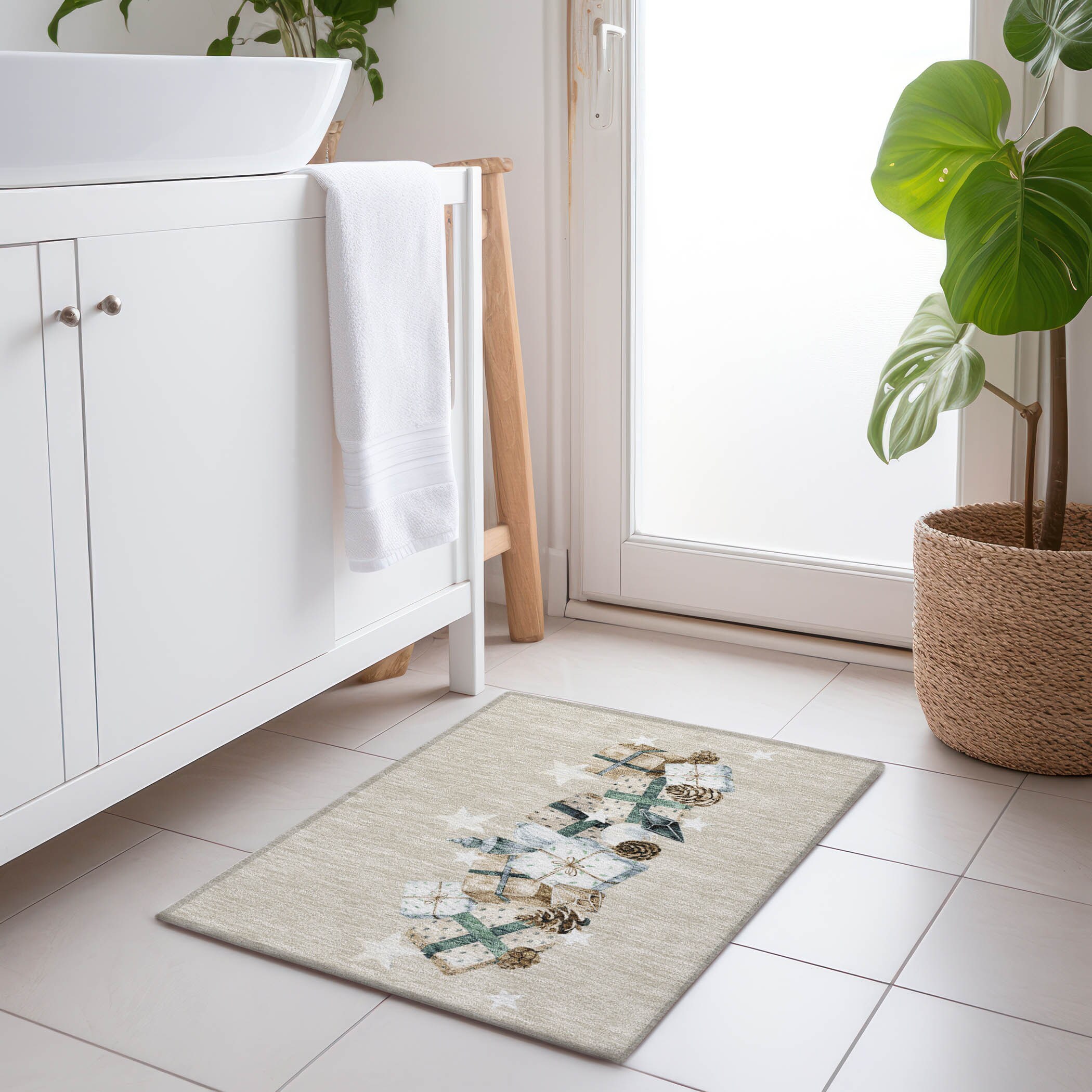 Addison Rugs ACN1825BG20X30 Chantille ACN1825BG 1 x 2 (ft) Loomed Polyester Beige Rectangular Indoor/Outdoor Machine washable Area rug