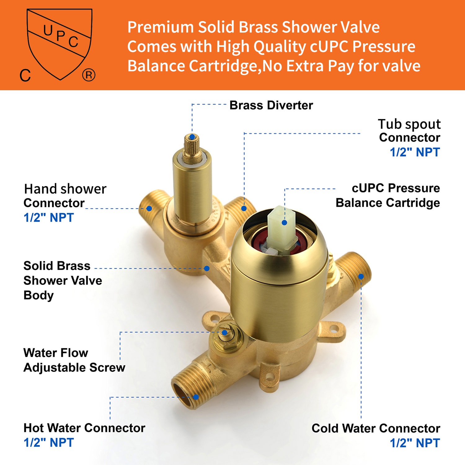WELLFOR SPA-88020BG Roman-Tub-Faucets - View #9