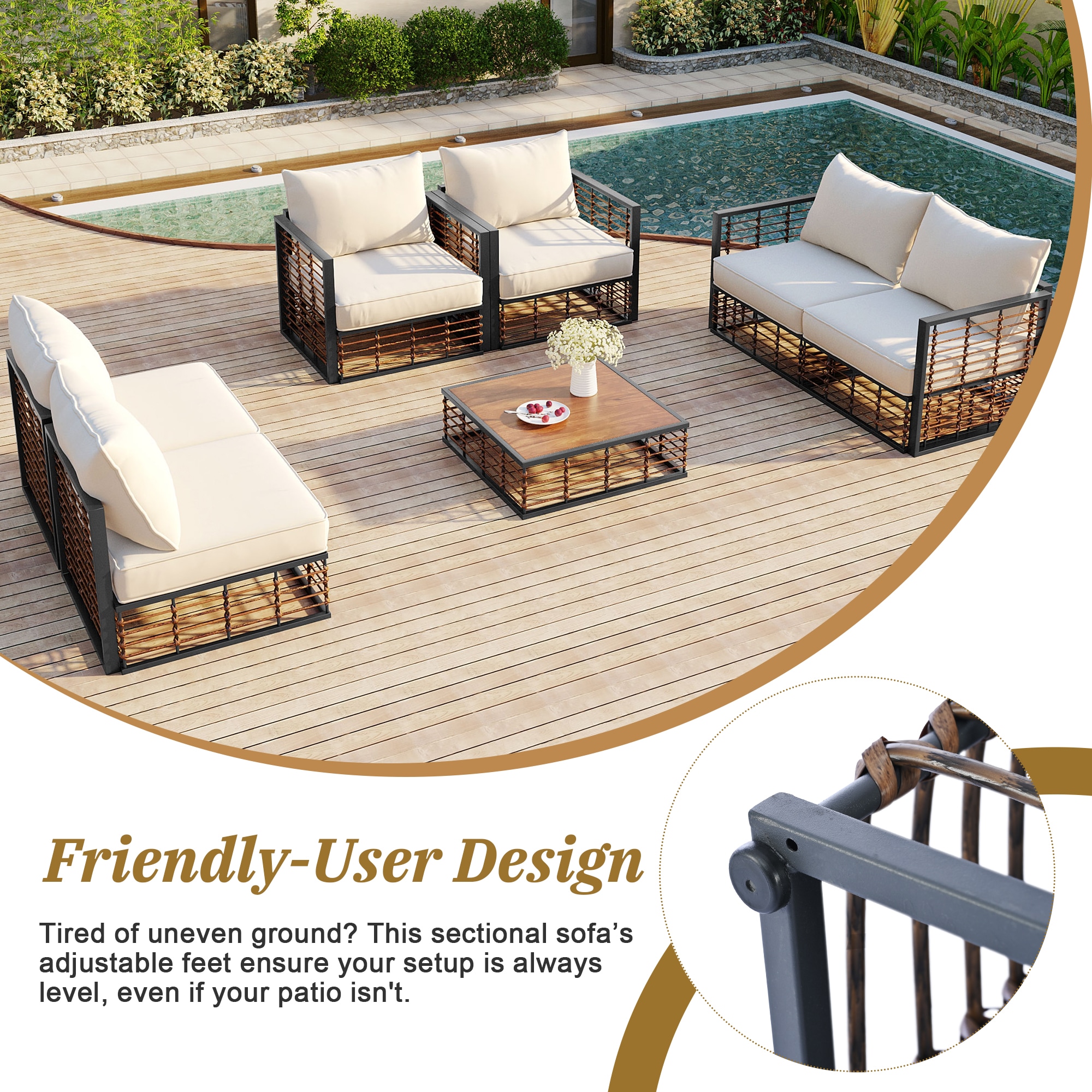 Tenleaf PATIO-07-1 Patio-Conversation-Sets - View #6