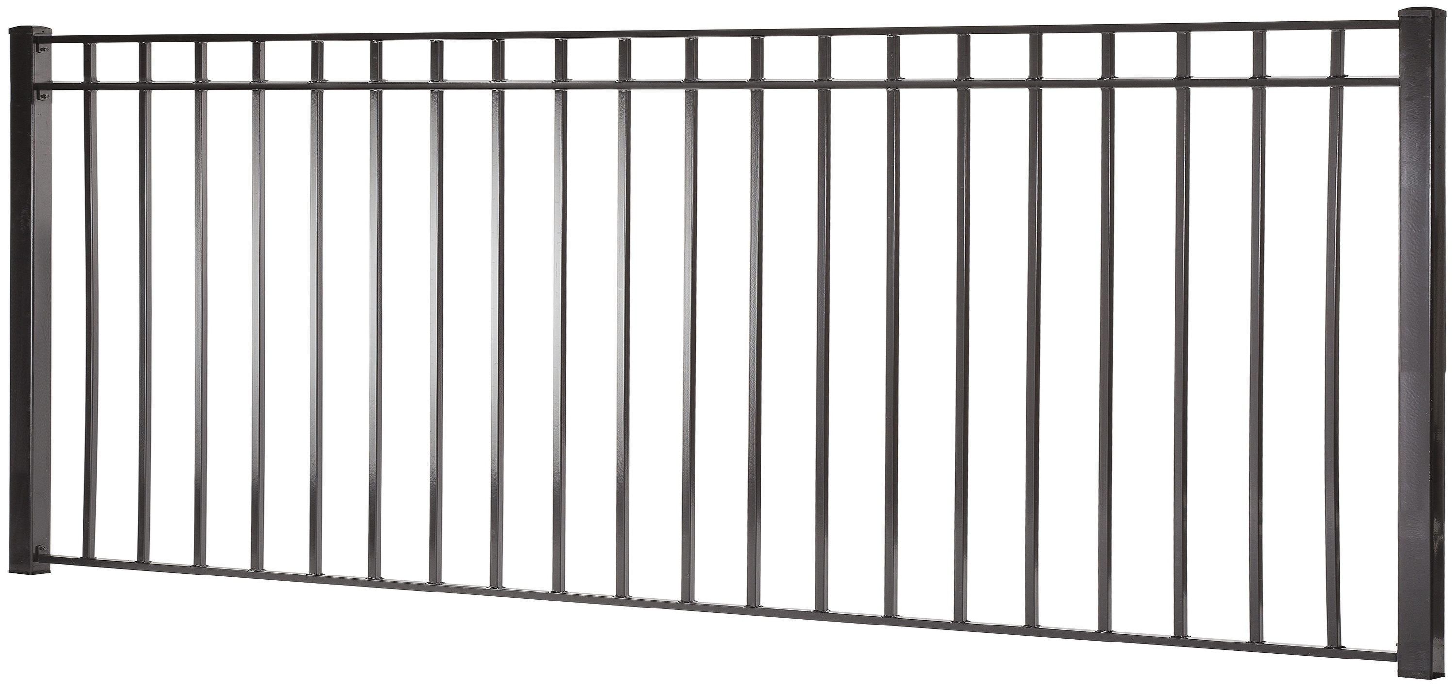 Monroe 4-ft H x 8-ft W Black Steel Decorative Fence Panel in the Metal ...